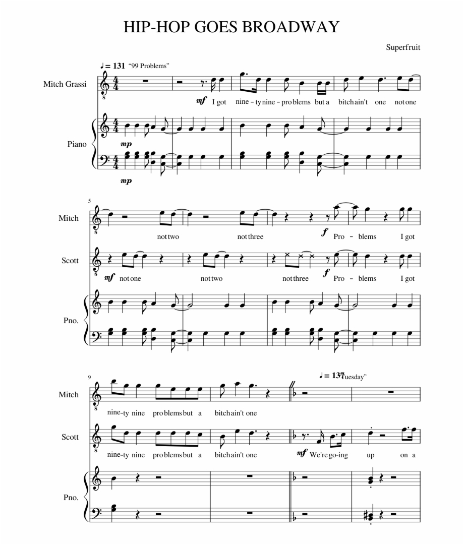 4 Chord Song Hip Hop Goes Broadway Sheet Music Composed Superfruit 4 Chord