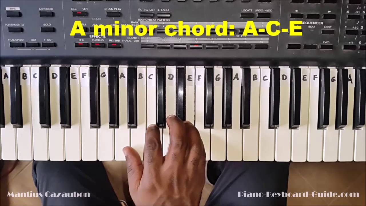 A Minor Chord How To Play The A Minor Chord On Piano And Keyboard Am Amin Chord