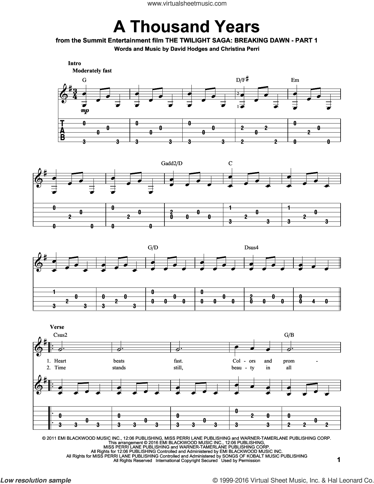 A Thousand Years Chords Perri A Thousand Years Sheet Music For Guitar Solo Pdf