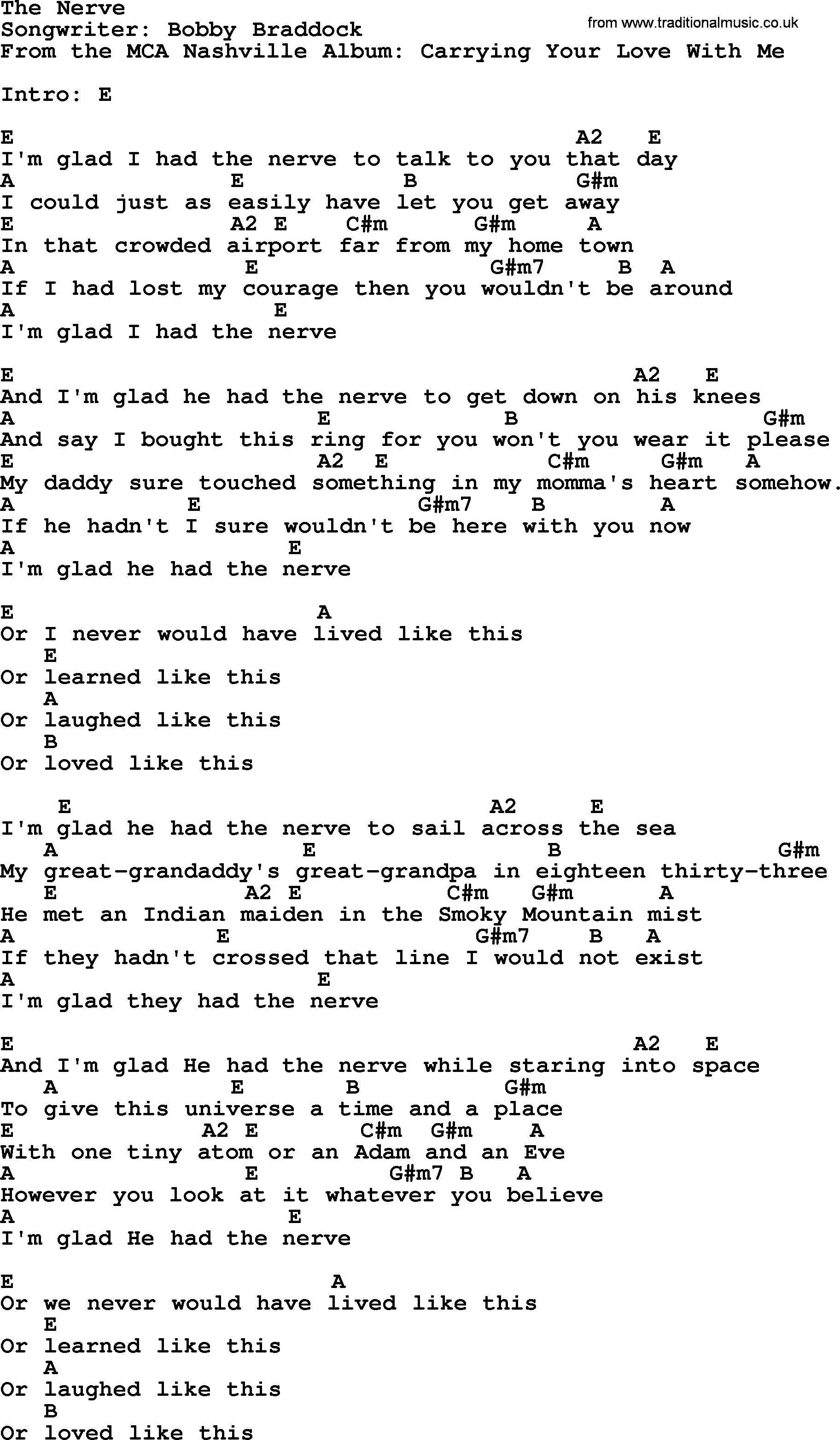 Across The Universe Chords The Nerve George Strait Lyrics And Chords