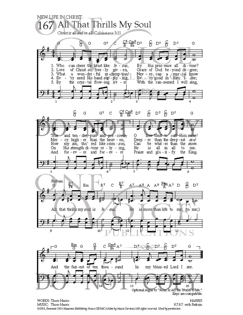 All Guitar Chords All That Thrills My Soul Sheet Music With Guitar Chords