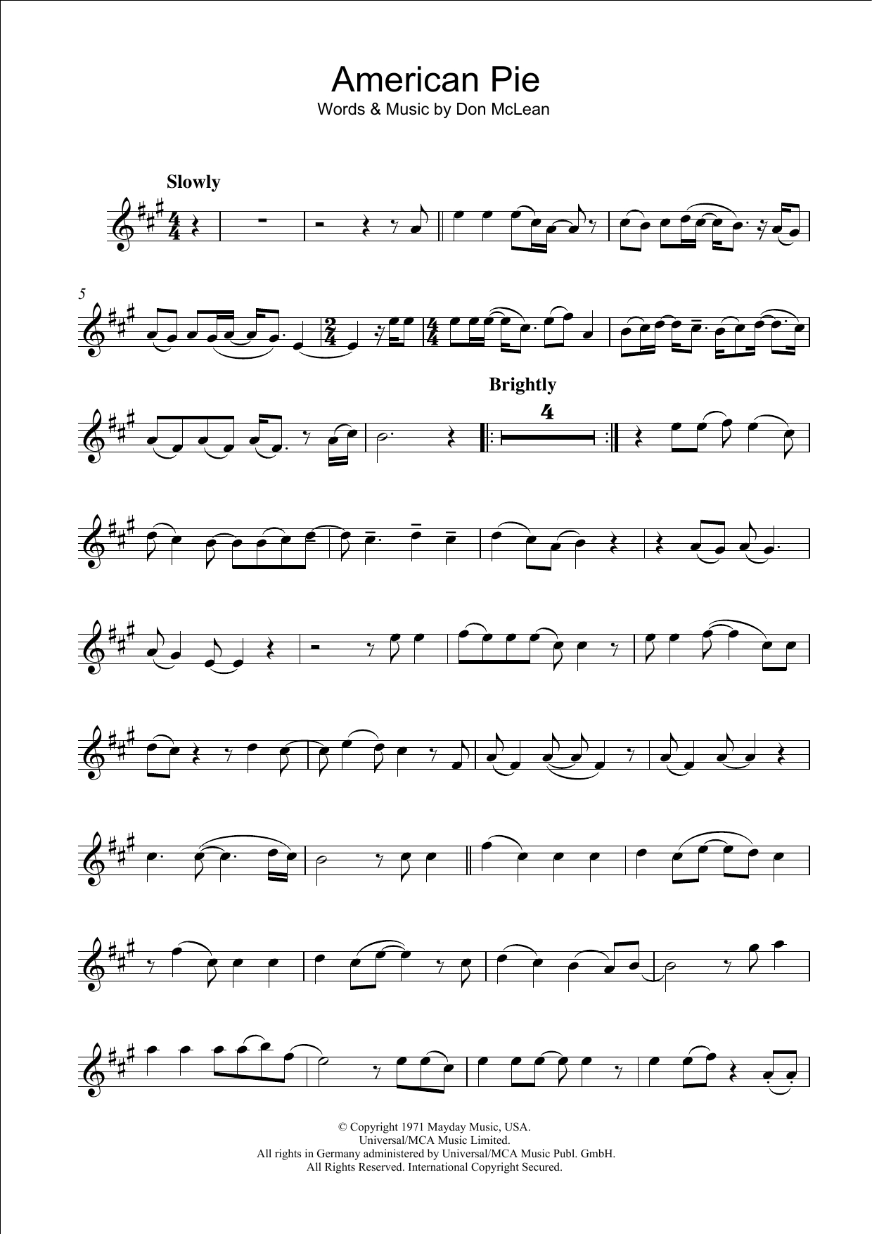 American Pie Chords American Pie Don Mclean Piano Vocal Guitar Right Hand Melody Digital Sheet Music