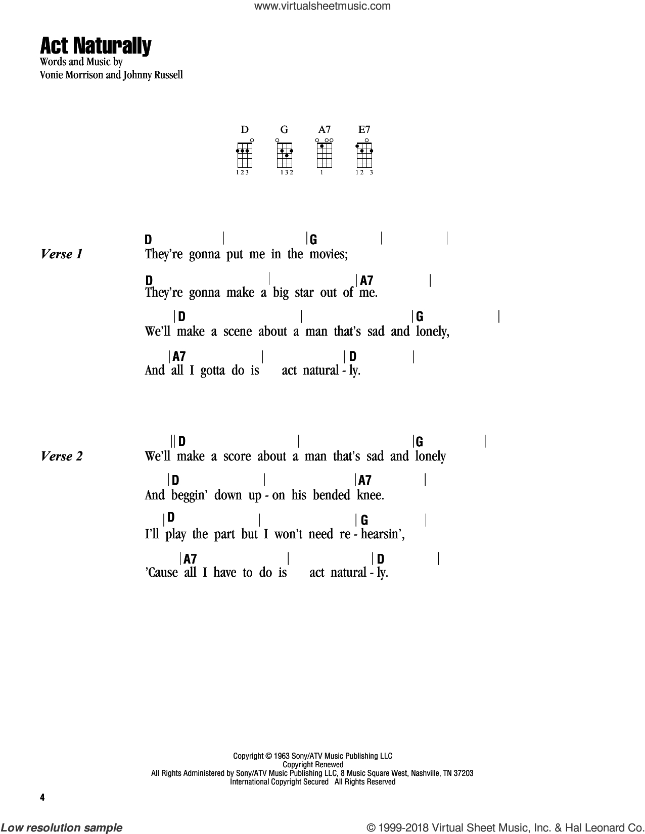 American Pie Chords Owens Act Naturally Sheet Music For Ukulele Chords Pdf