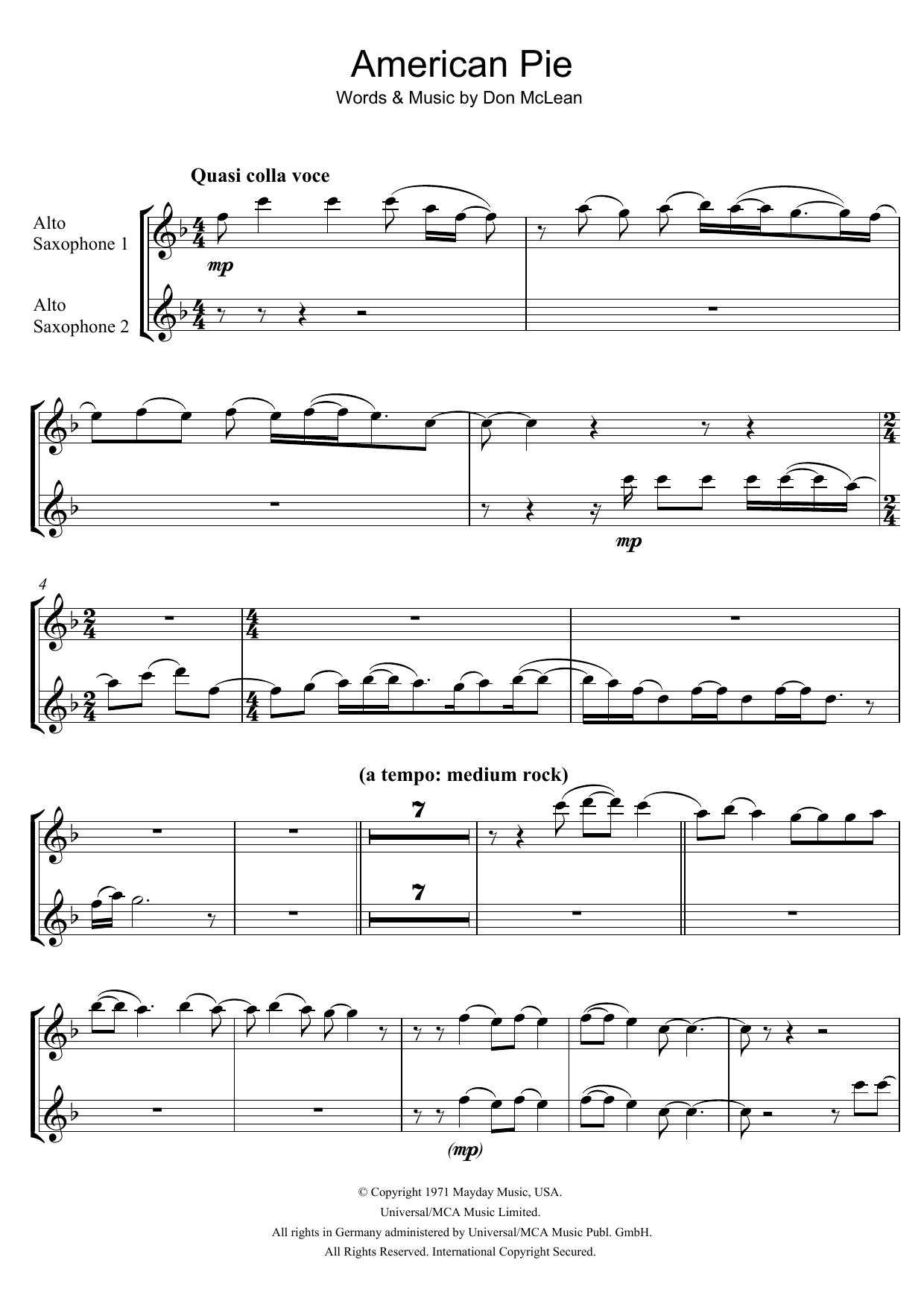 American Pie Chords Sheet Music Digital Files To Print Licensed Don Mclean Digital