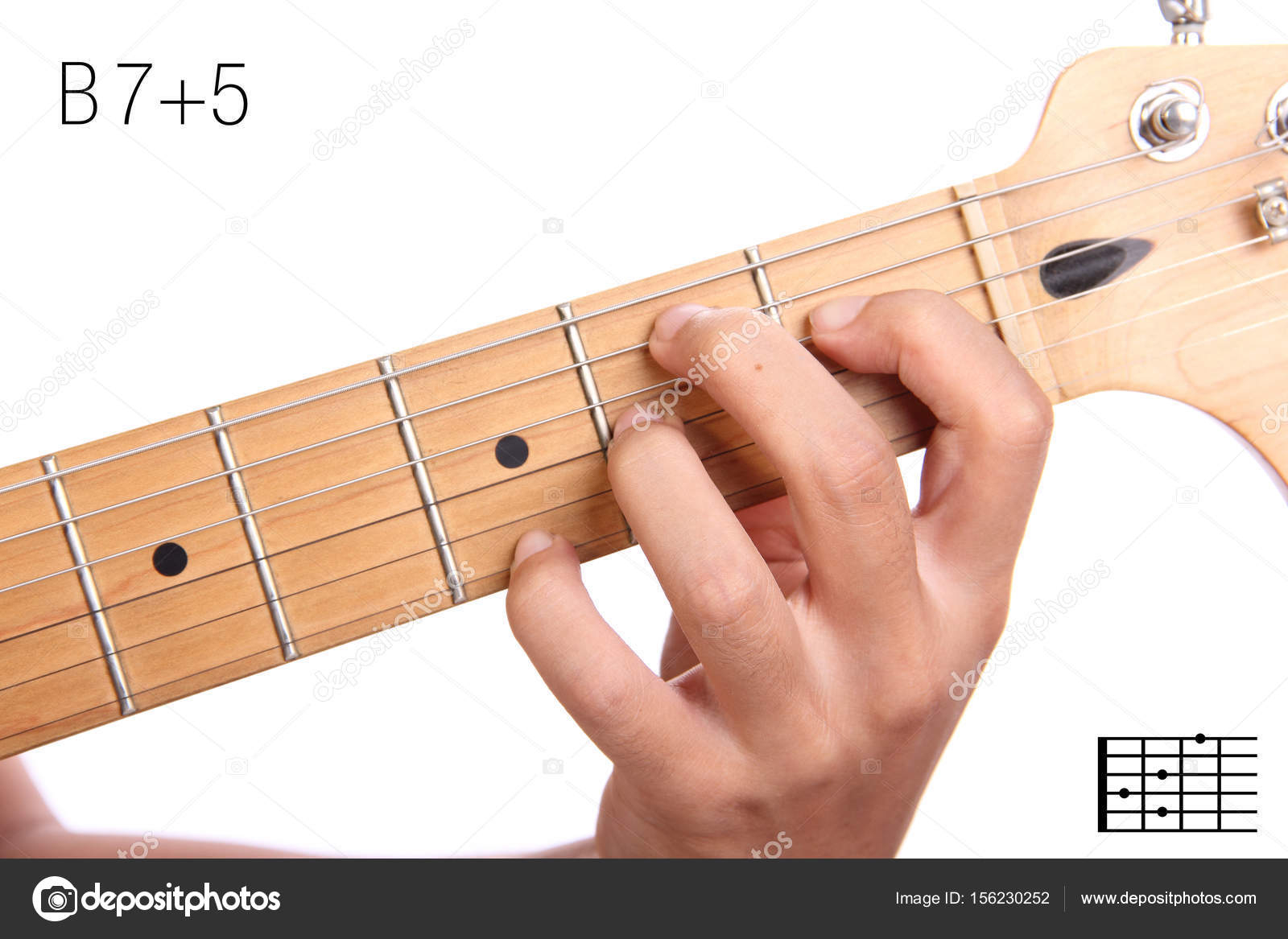 B7 Guitar Chord B75 Guitar Chord Tutorial Stock Photo Pepscostudio 156230252