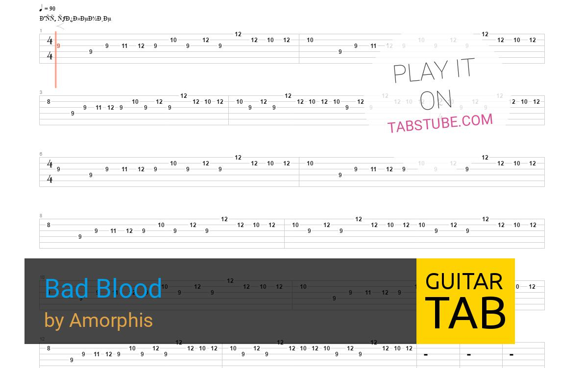 Bad Blood Chords Amorphis Bad Blood Guitar Tab And Chords Online View Play