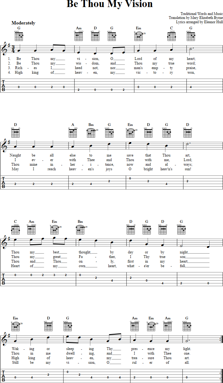 Be Thou My Vision Chords Be Thou My Vision Chords Sheet Music And Tab For Guitalele With