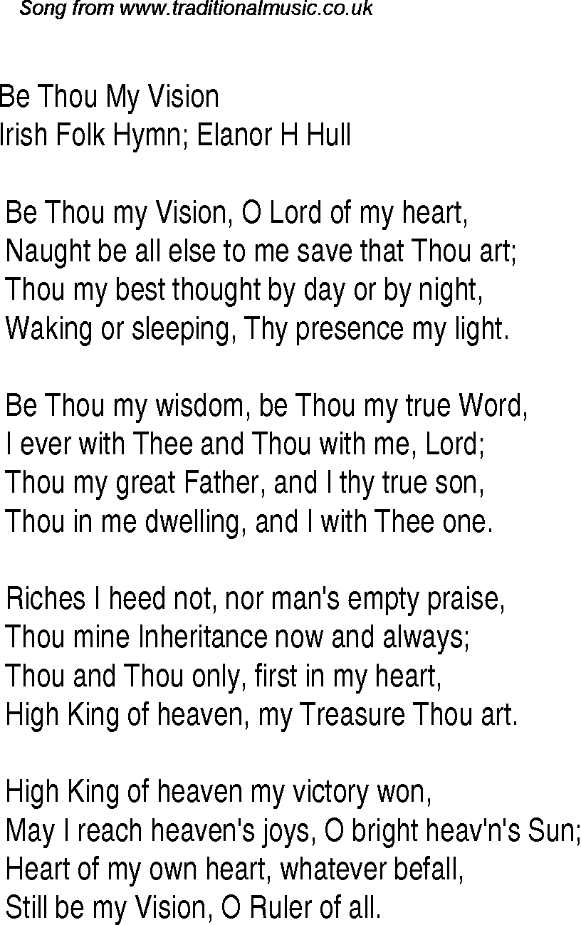 Be Thou My Vision Chords Be Thou My Vision Christian Gospel Song Lyrics And Chords