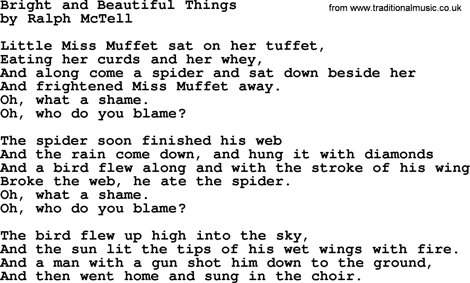 Beautiful Things Chords Bright And Beautiful Thingstxt Ralph Mctell Lyrics And Chords
