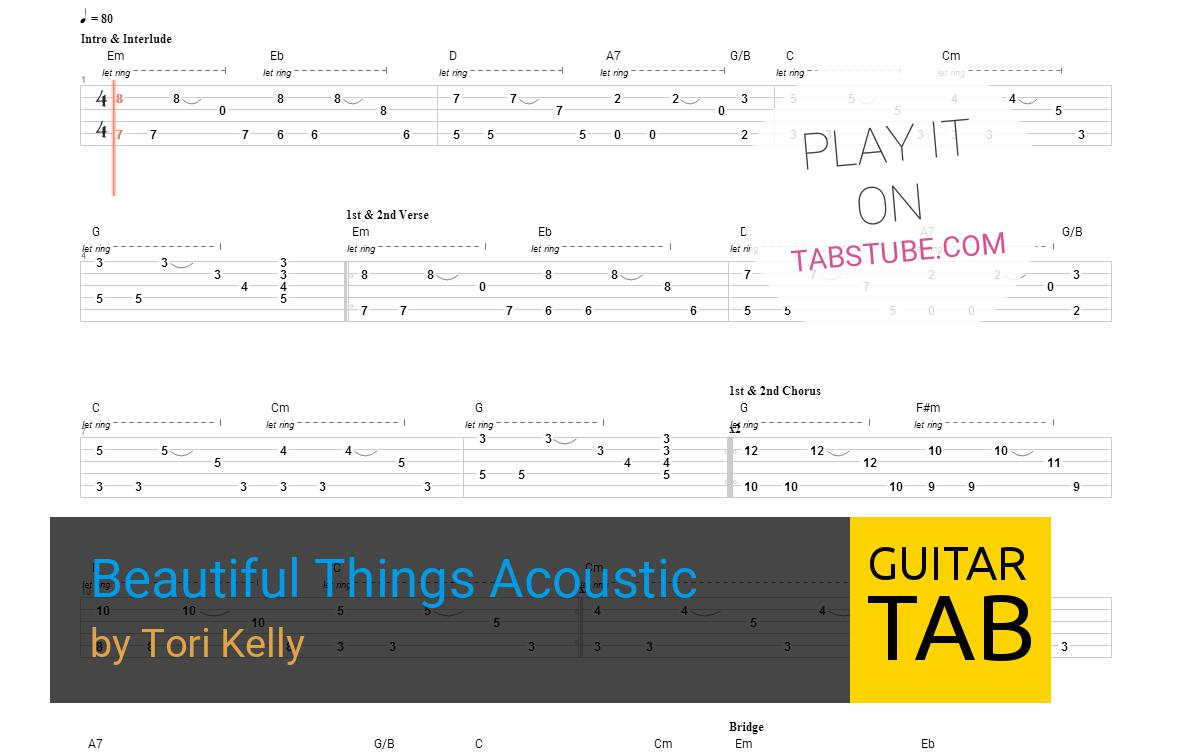 Beautiful Things Chords Tori Kelly Beautiful Things Acoustic Guitar Tab And Chords Online