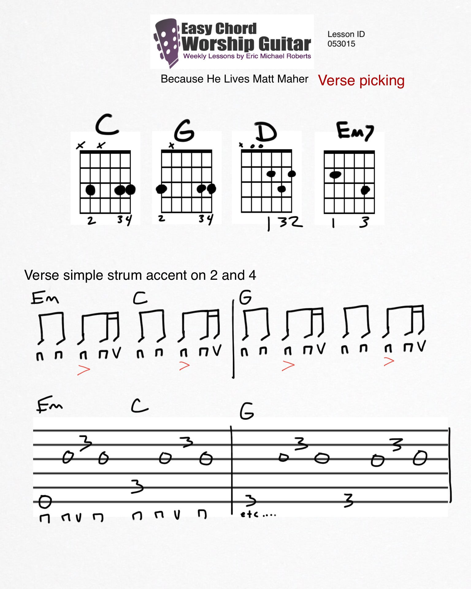 Because He Lives Chords Because He Lives Matt Maher Id053015 Easy Chord Worship Guitar Wtk