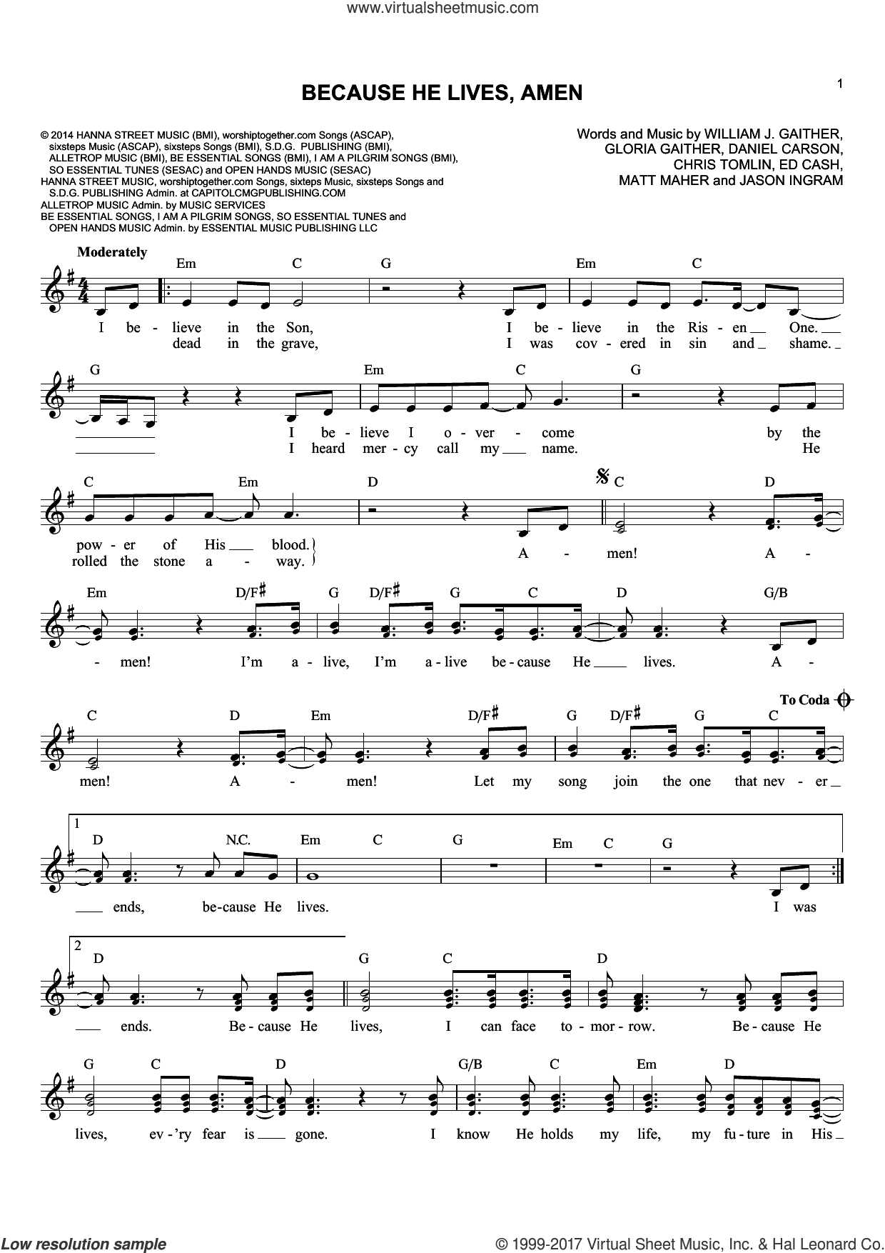 Because He Lives Chords Gaither Because He Lives Amen Sheet Music Fake Book Pdf