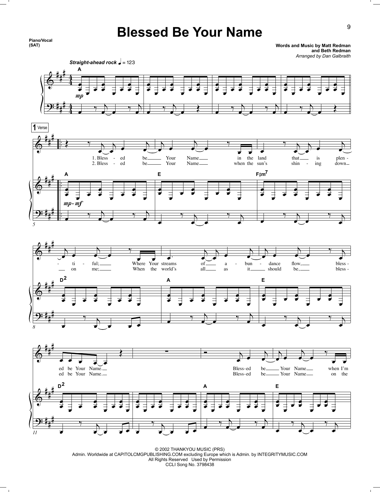 Blessed Be Your Name Chords Blessed Be Your Name Sheet Music To Download
