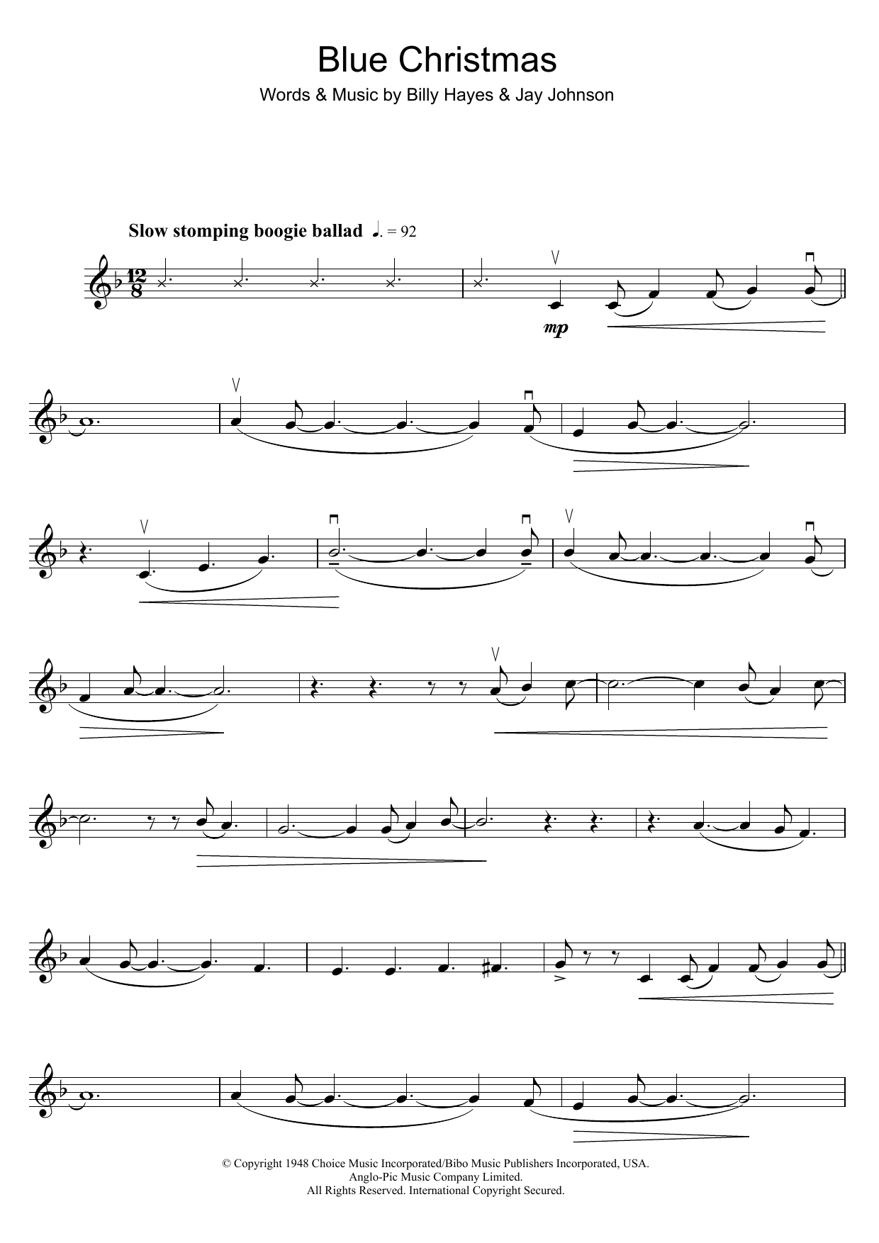 Blue Christmas Chords Blue Christmas Sheet Music Elvis Presley Violin Solo