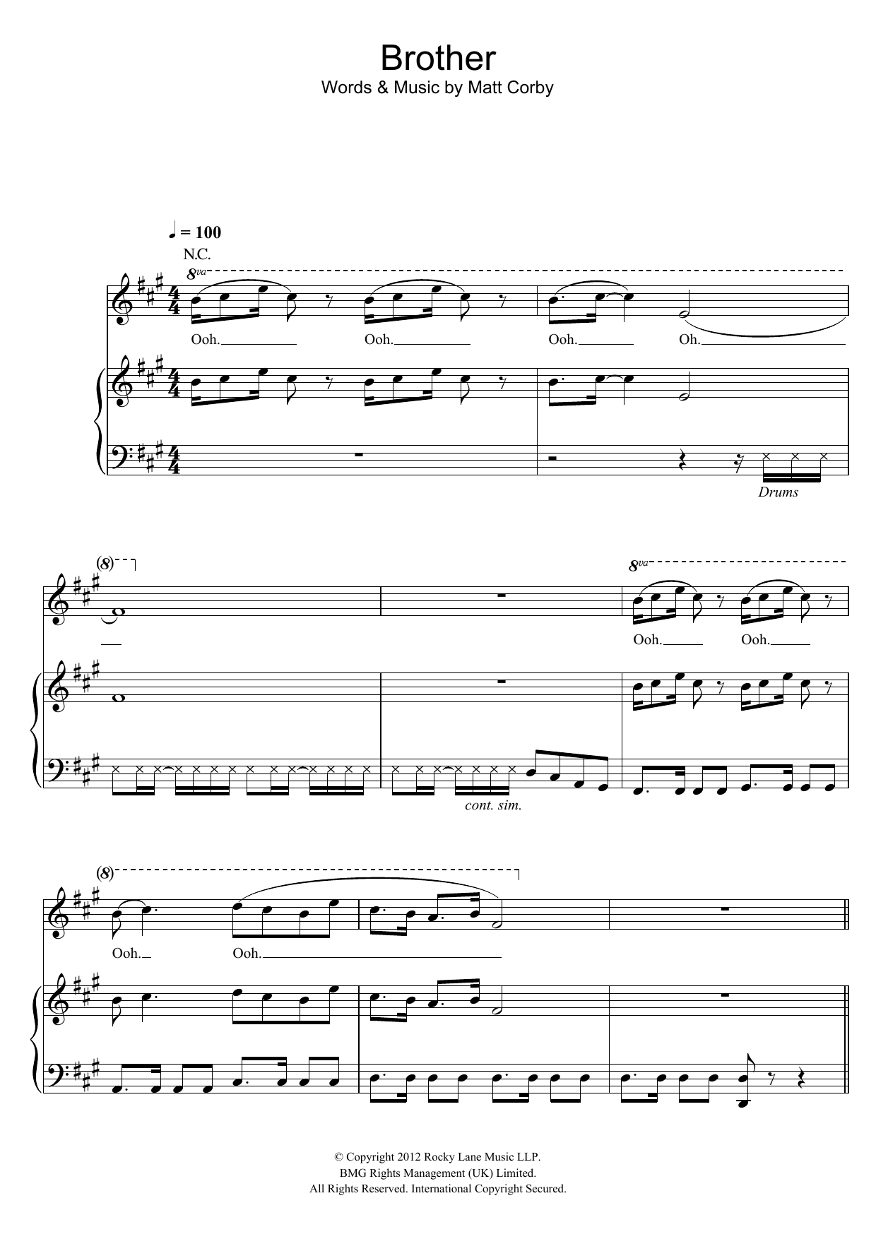 Brother Needtobreathe Chords Sheet Music Digital Files To Print Licensed Pianovocalguitar
