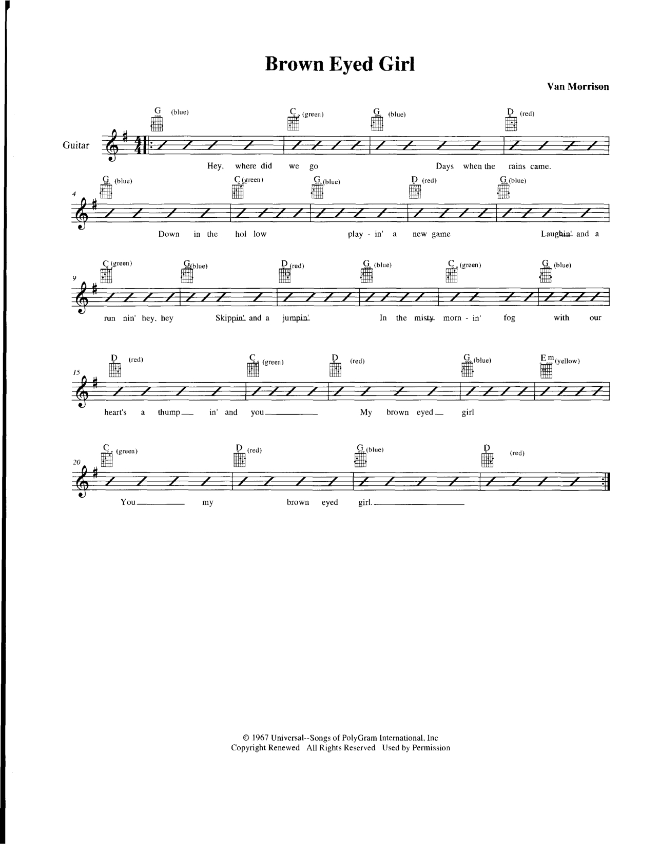 Brown Eyed Girl Chords 9 Lesson Four Chord Song Brown Eyed Girl Chord Buddy Europe