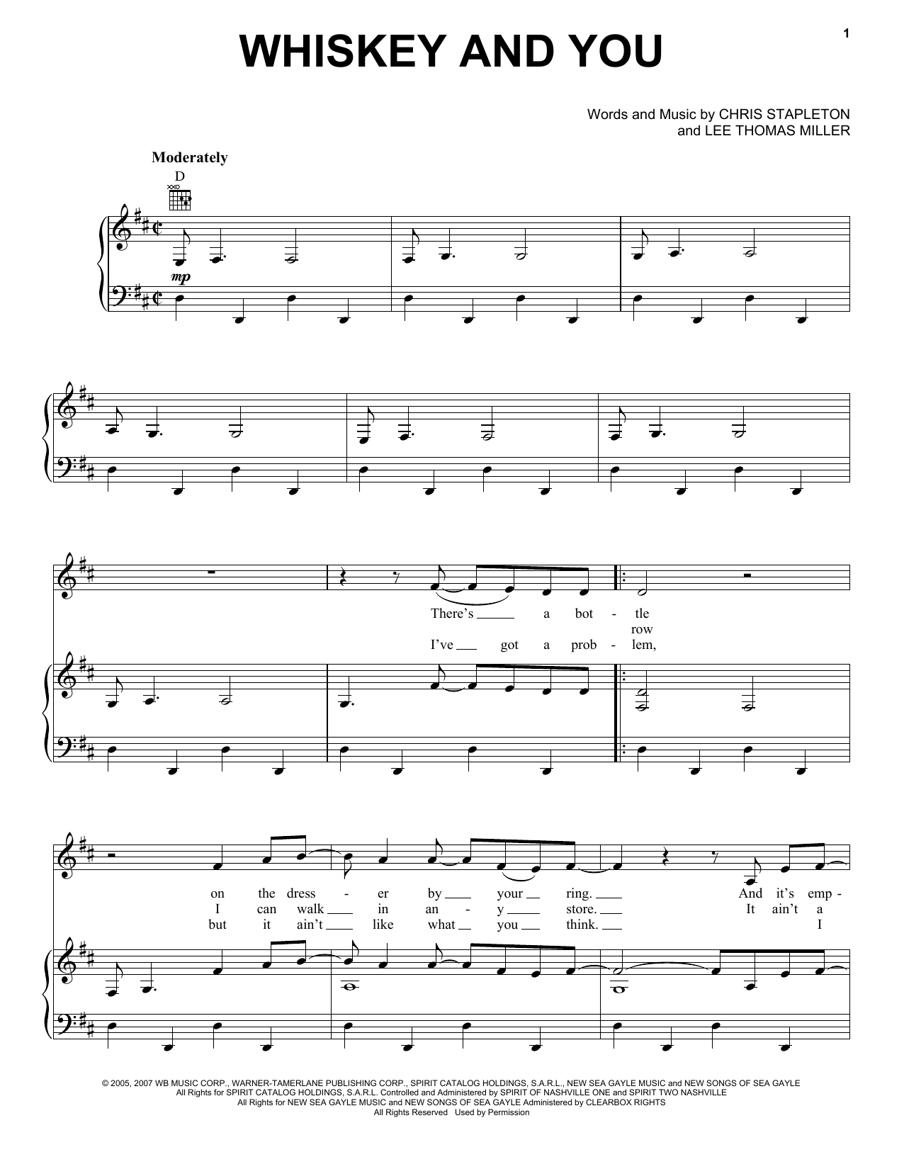 Chris Stapleton Chords Chris Stapleton Whiskey And You Sheet Music Notes Chords Download Printable Piano Vocal Guitar Right Hand Melody Sku 361618