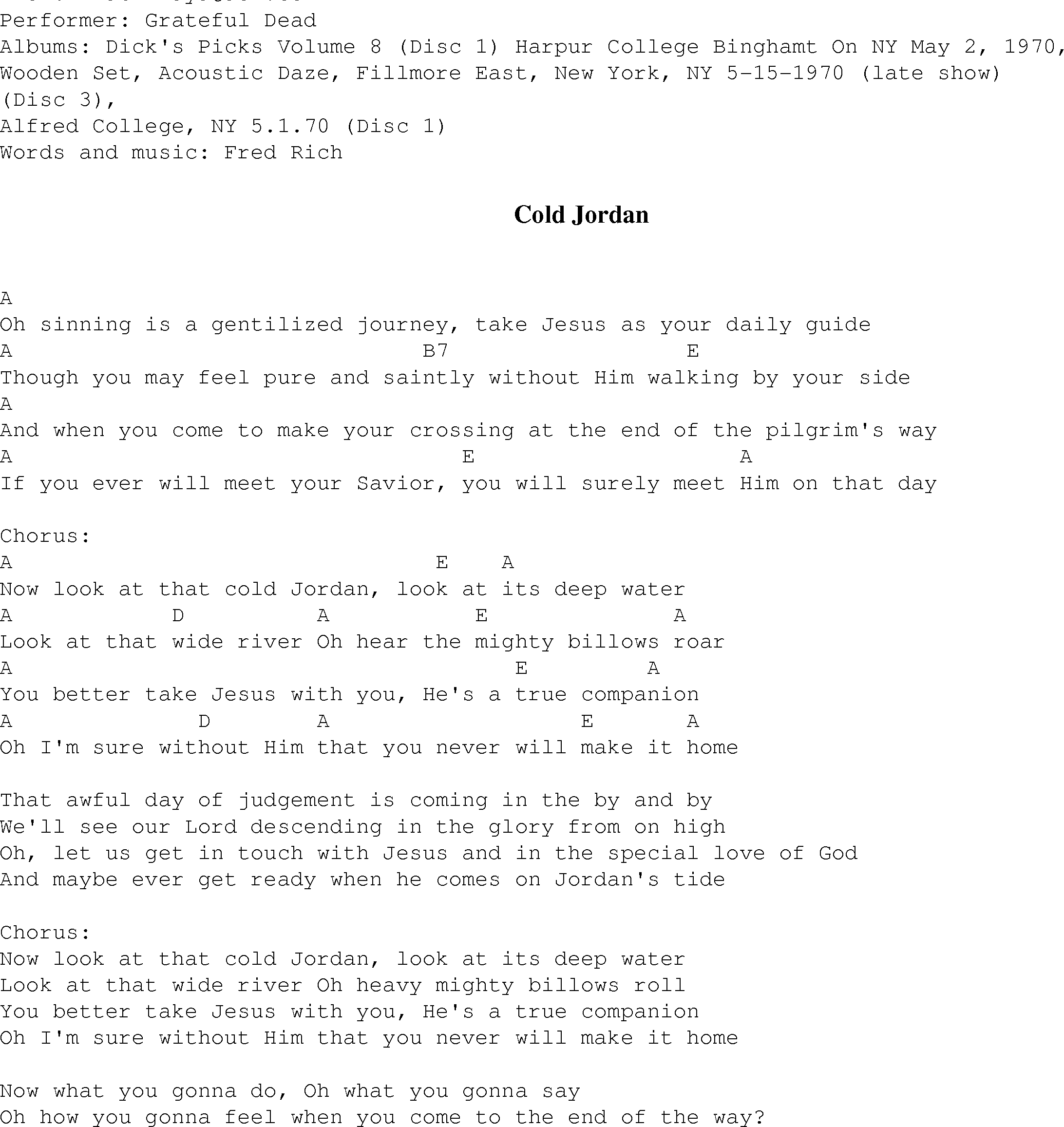 Cold Water Chords Cold Jordan Christian Gospel Song Lyrics And Chords