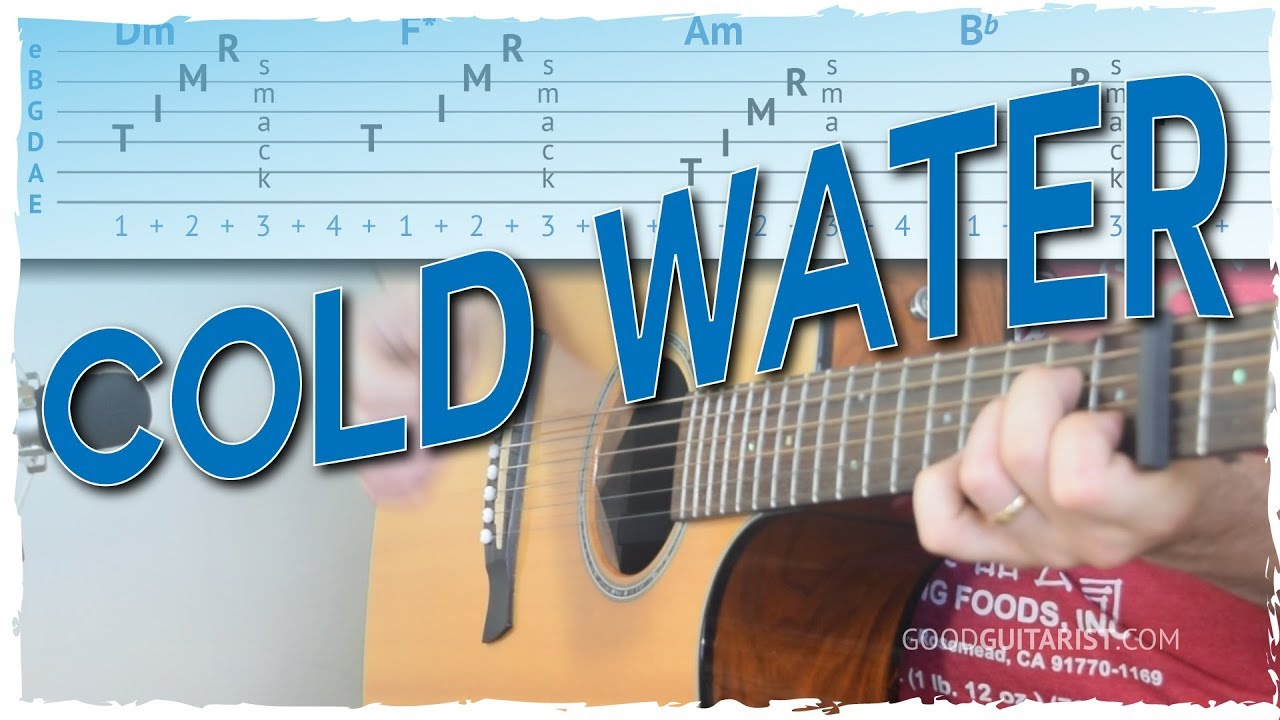 Cold Water Chords Cold Water Fingerpicking Guitar Tutorial 4 Chords Fingerstyle Strumming Justin Bieber
