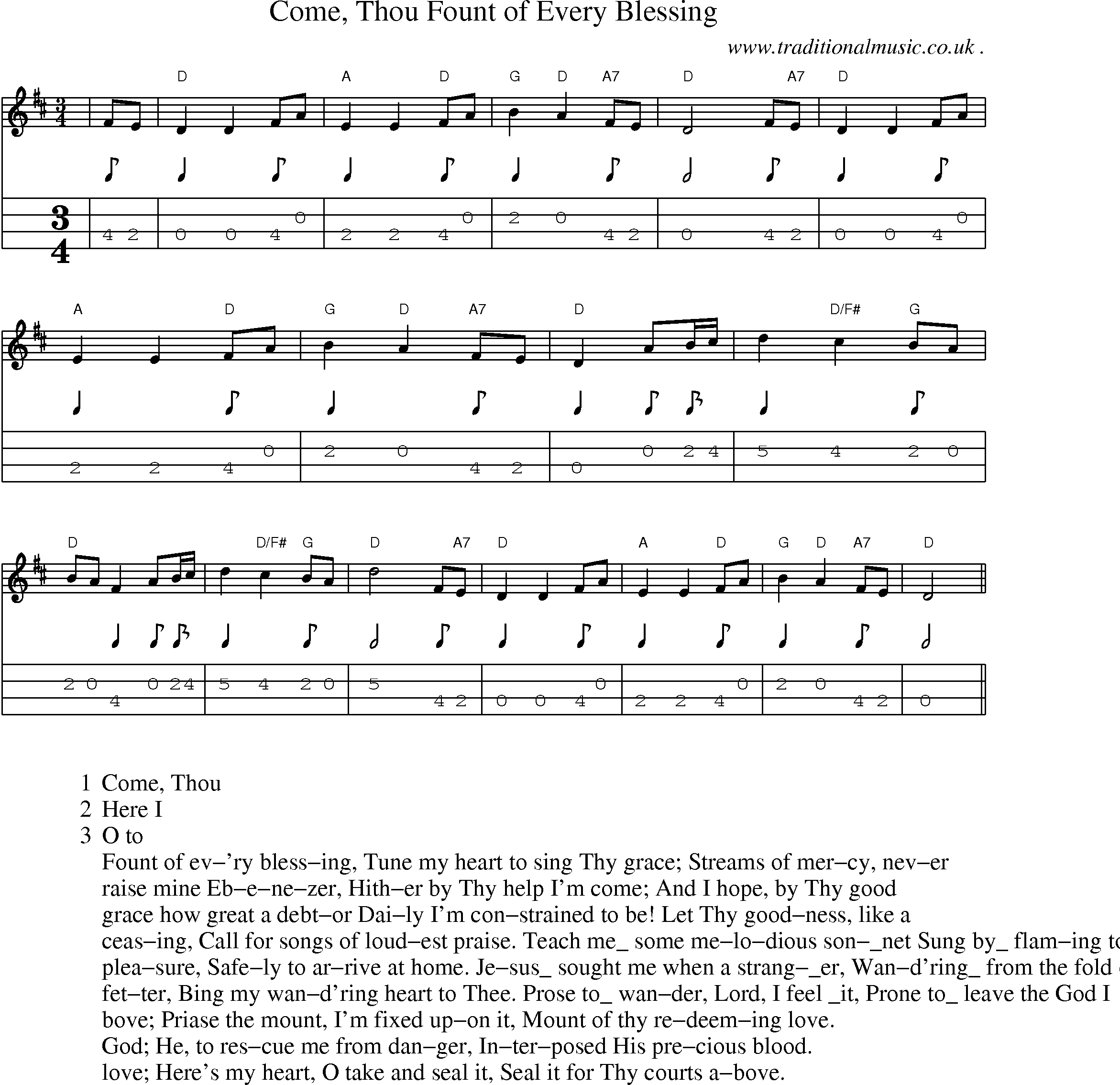 Come Thou Fount Chords American Old Time Music Scores And Tabs For Mandolin Come Thou