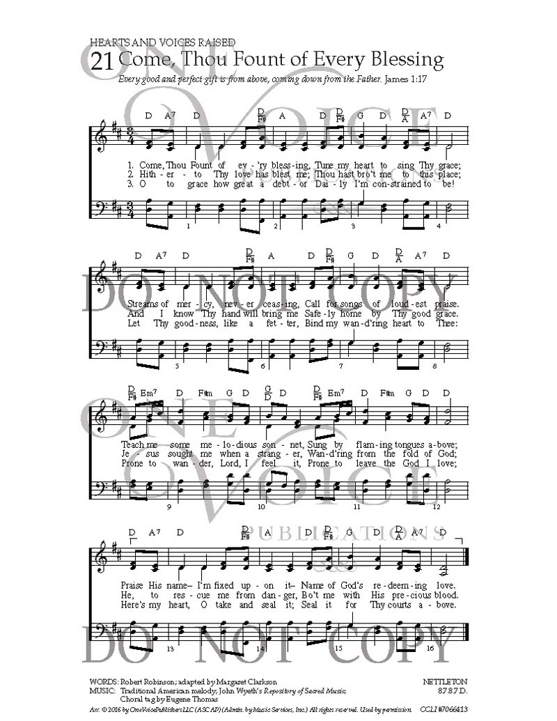 Come Thou Fount Chords Come Thou Fount Of Every Blessing Sheet Music With Guitar Chords