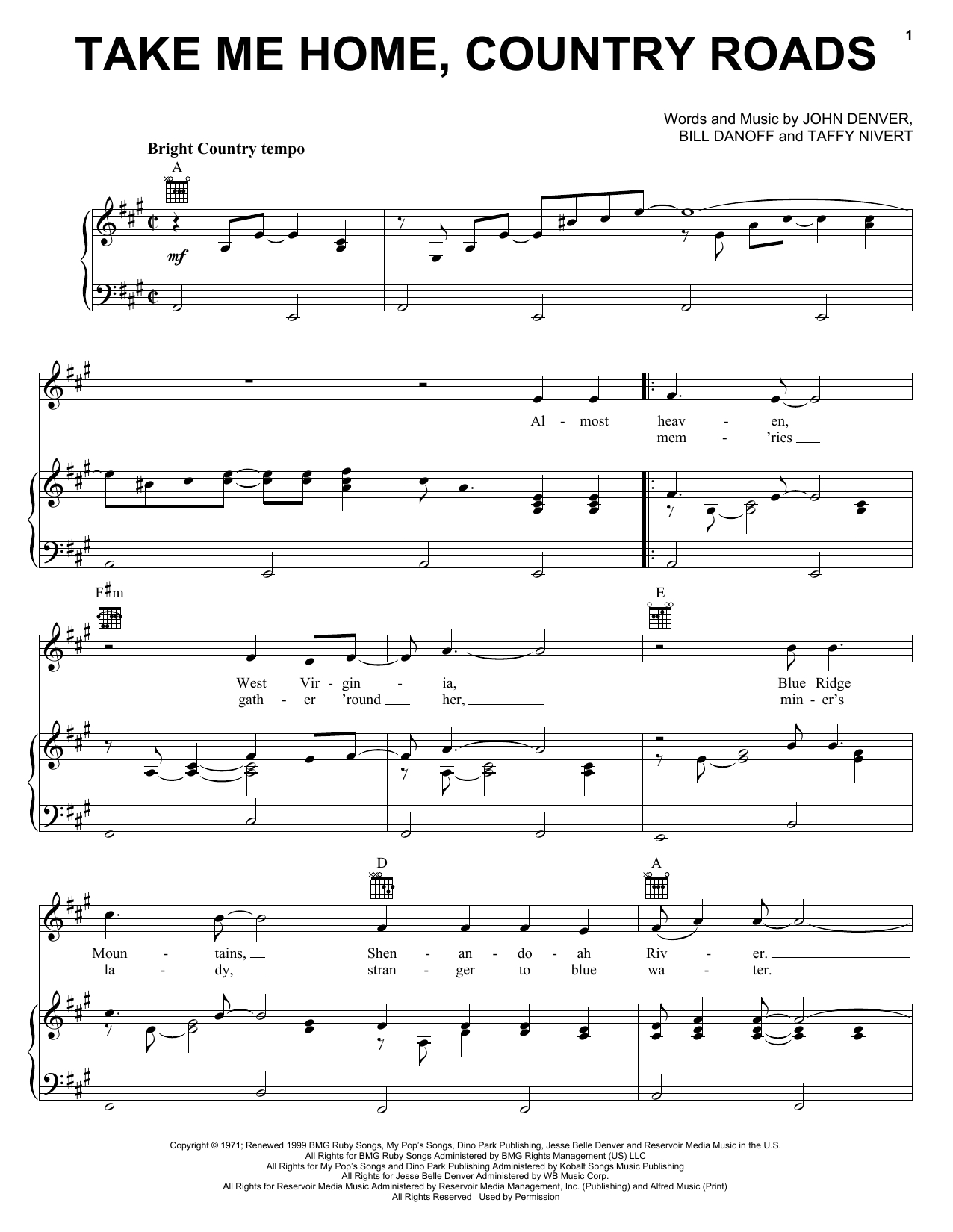 Country Roads Chords John Denver Take Me Home Country Roads Sheet Music Notes Chords Download Printable Harmonica Sku 198288