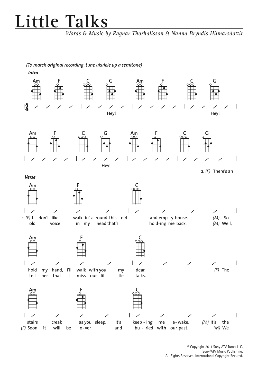Dirty Paws Chords Sheet Music Digital Files To Print Licensed Of Monsters And Men