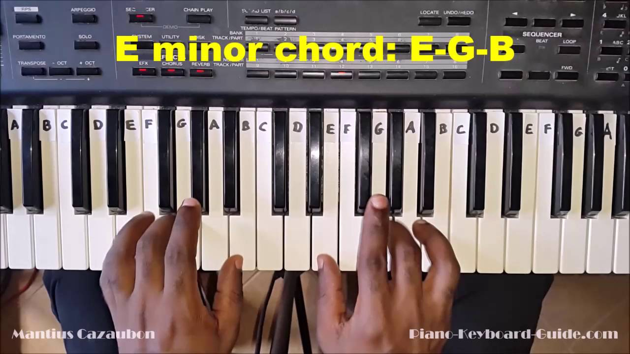 E Minor Chord How To Play The E Minor Chord On Piano And Keyboard Em Emin