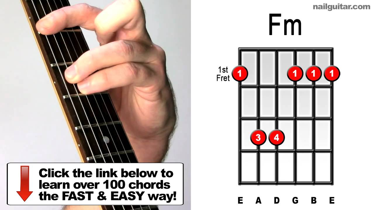 F M Chord How To Play Fm Minor Bar Chords For Guitar