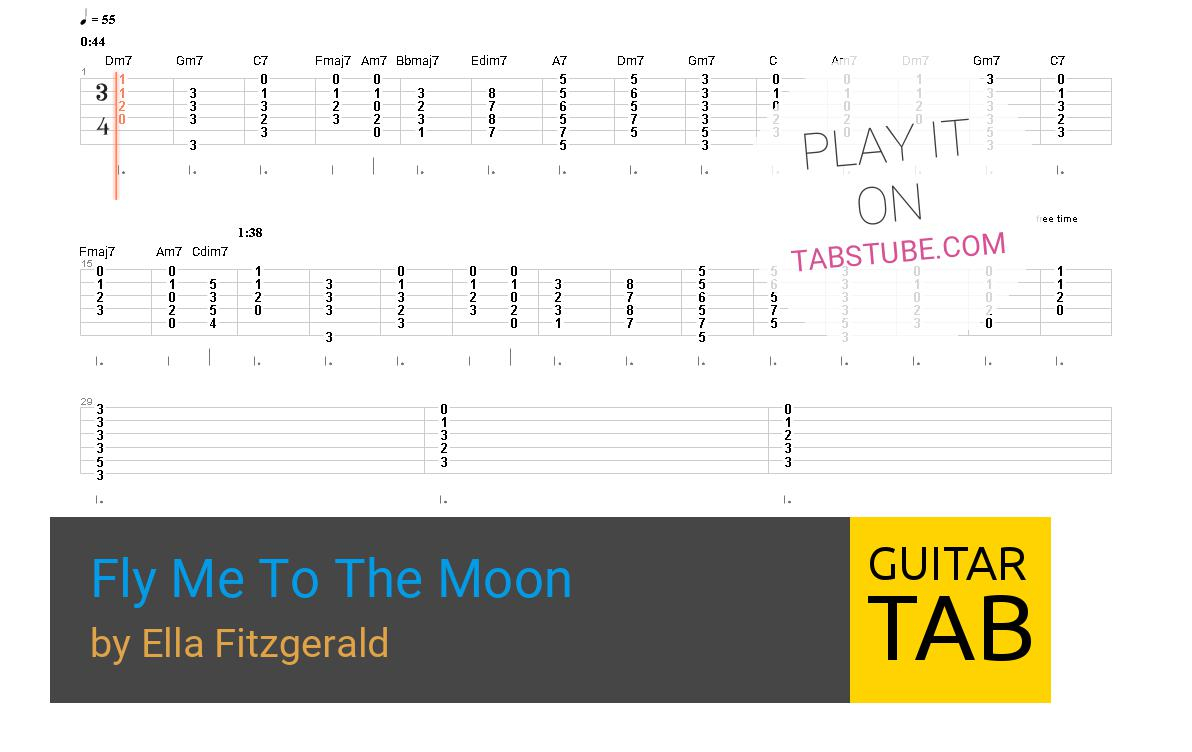 Fly Me To The Moon Chords Ella Fitzgerald Fly Me To The Moon Guitar Tab And Chords Online