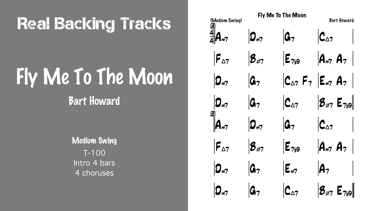 Fly Me To The Moon Chords Fly Me To The Moon Real Jazz Backing Track Play Along
