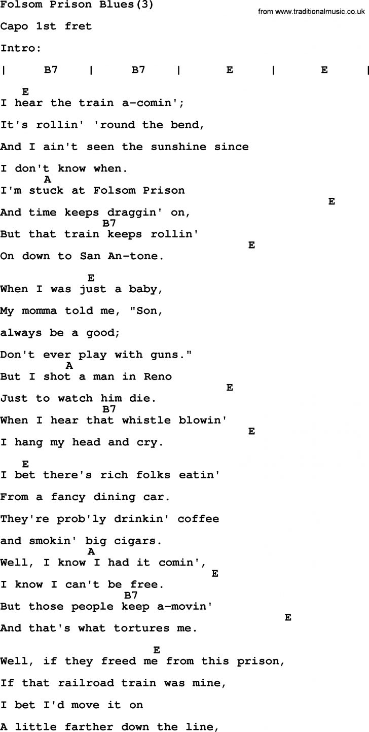 Folsom Prison Blues Chords - dietamed.info