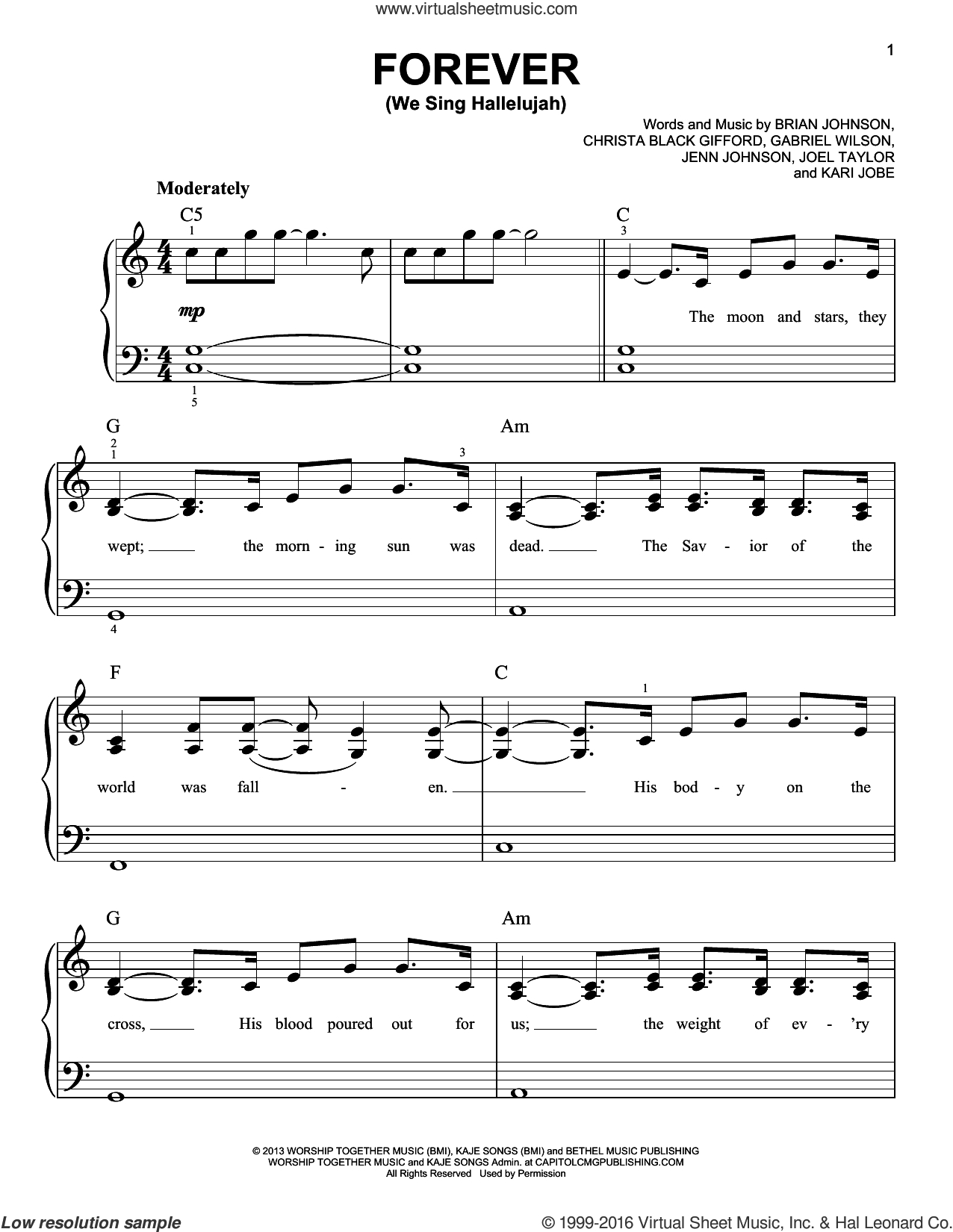Forever Kari Jobe Chords Jobe Forever We Sing Hallelujah Sheet Music For Piano Solo