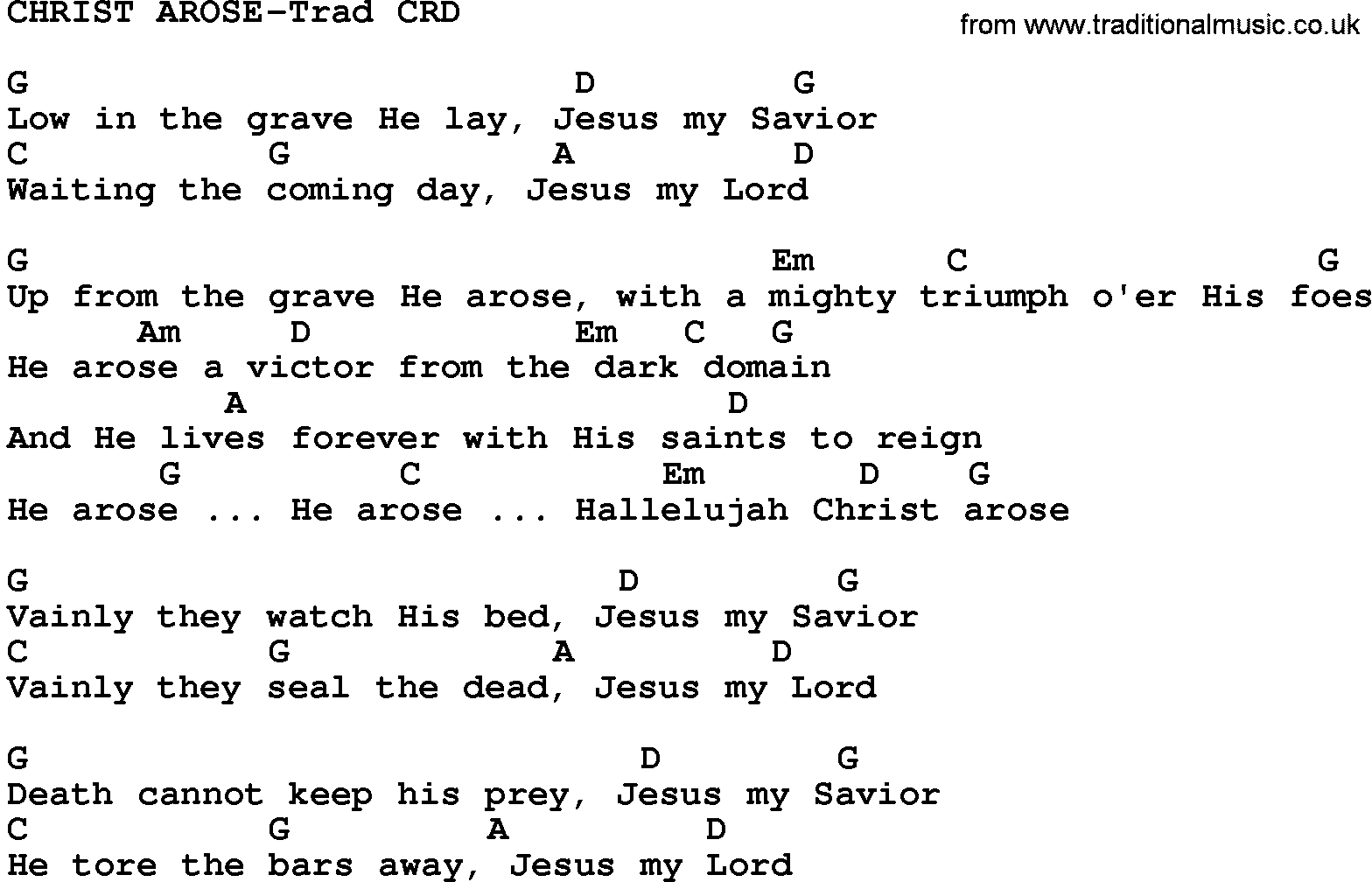 Forever Reign Chords Gospel Song Christ Arose Trad Lyrics And Chords
