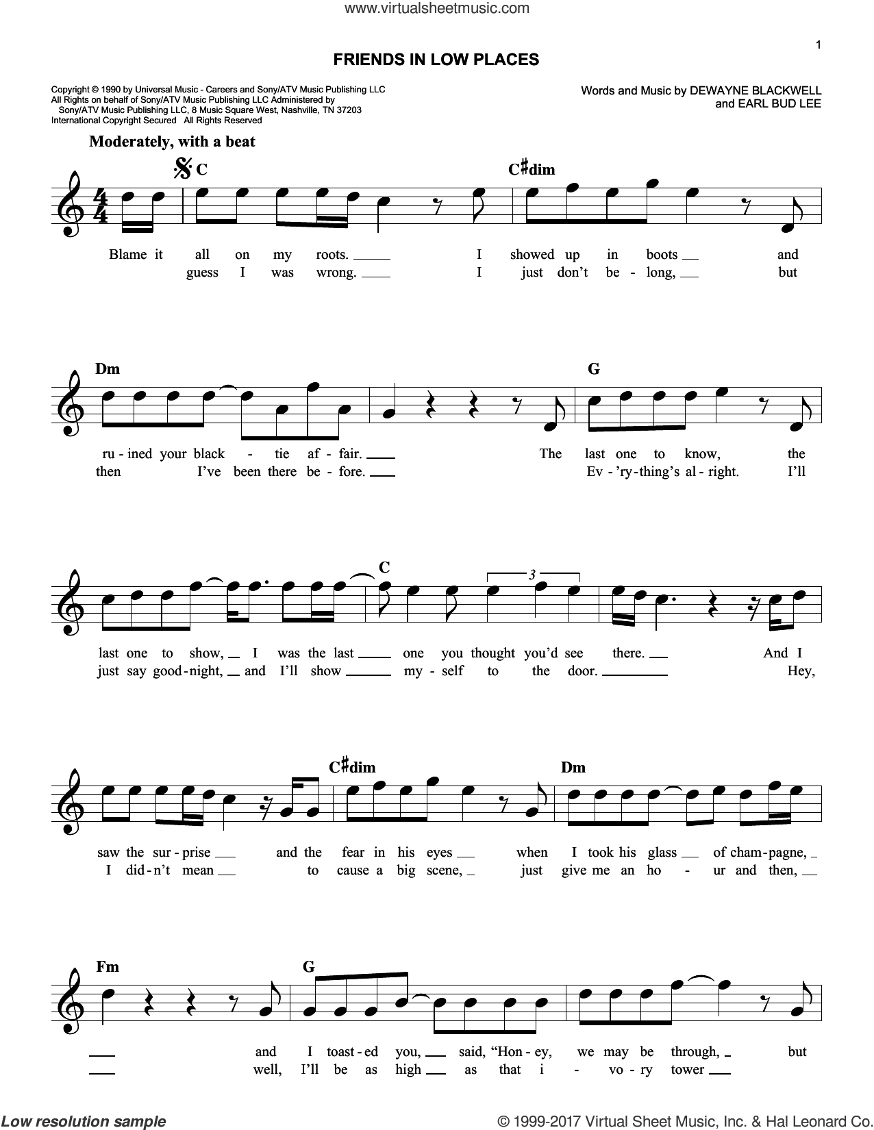 Friends In Low Places Chords Brooks Friends In Low Places Sheet Music Fake Book Pdf