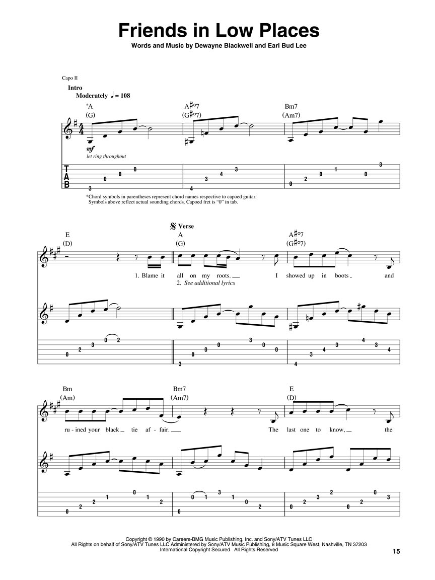 Friends In Low Places Chords Country Guitar Play Along Volume 17 Guitar Tab Bookonline Audio 699588