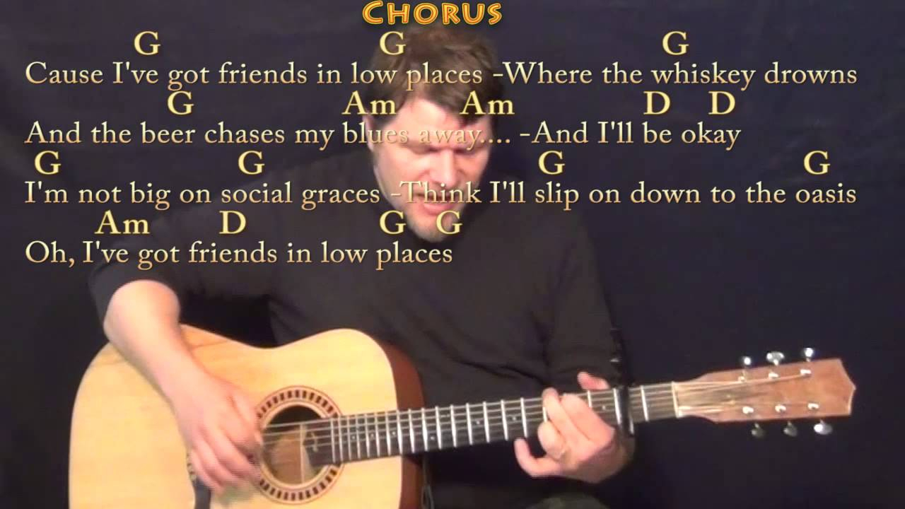 Friends In Low Places Chords Friends In Low Places Garth Brooks Strum Guitar Cover Lesson With Chordslyrics Capo 2nd