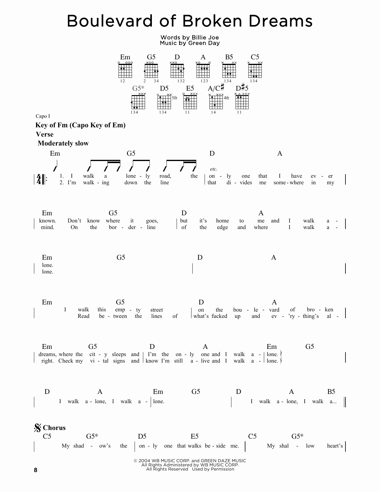 Good Riddance Chords Green Day Guitar Chords Accomplice Music
