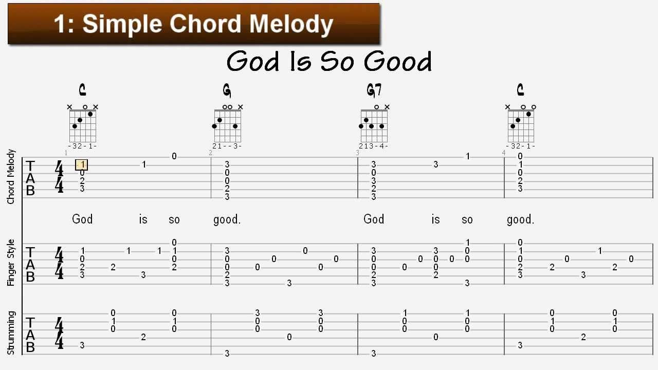 Guitar Chords Songs Learn Sunday School Songs For Guitar God Is So Good Tablature And Chords