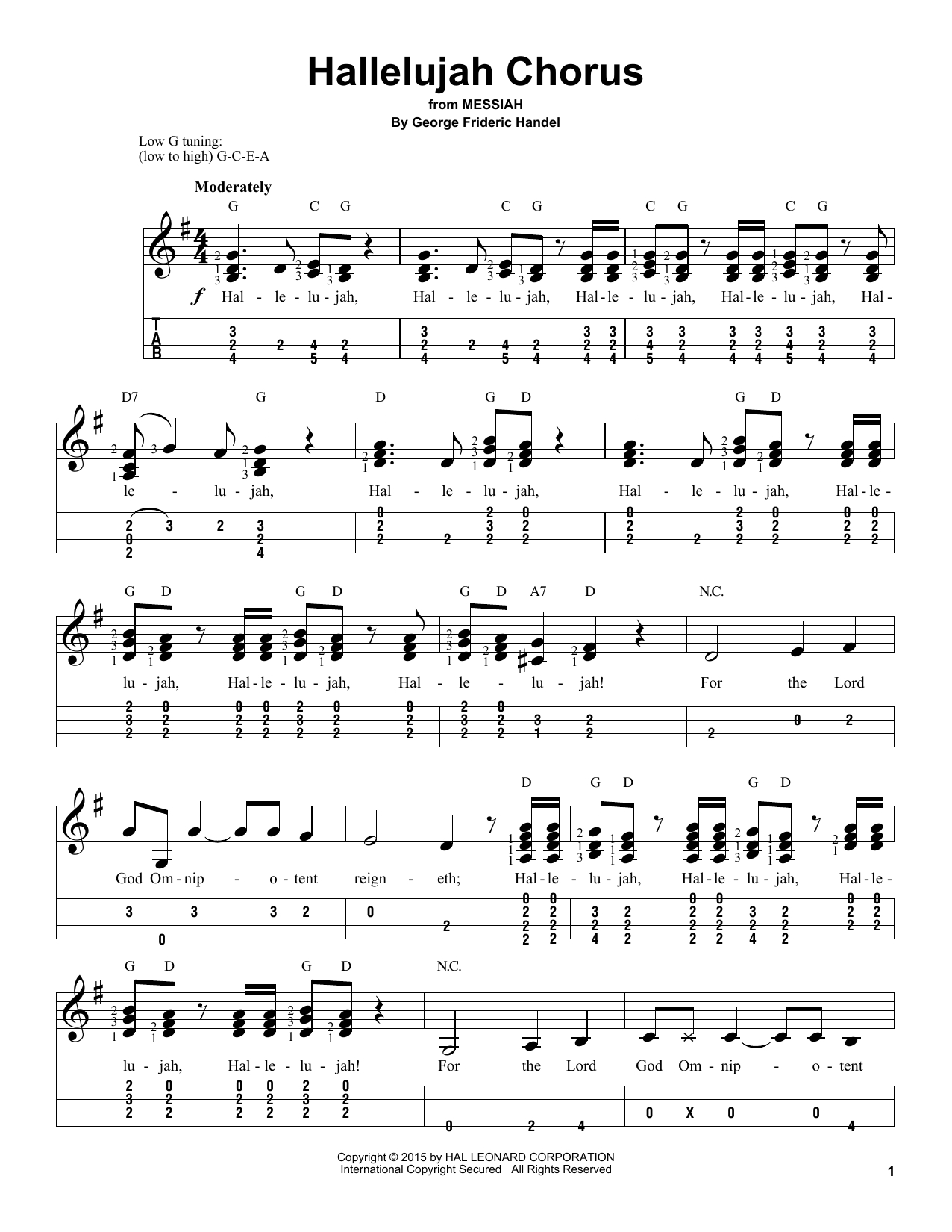 Hallelujah Ukulele Chords Hallelujah Chorus George Frideric Handel Ukulele Guitar
