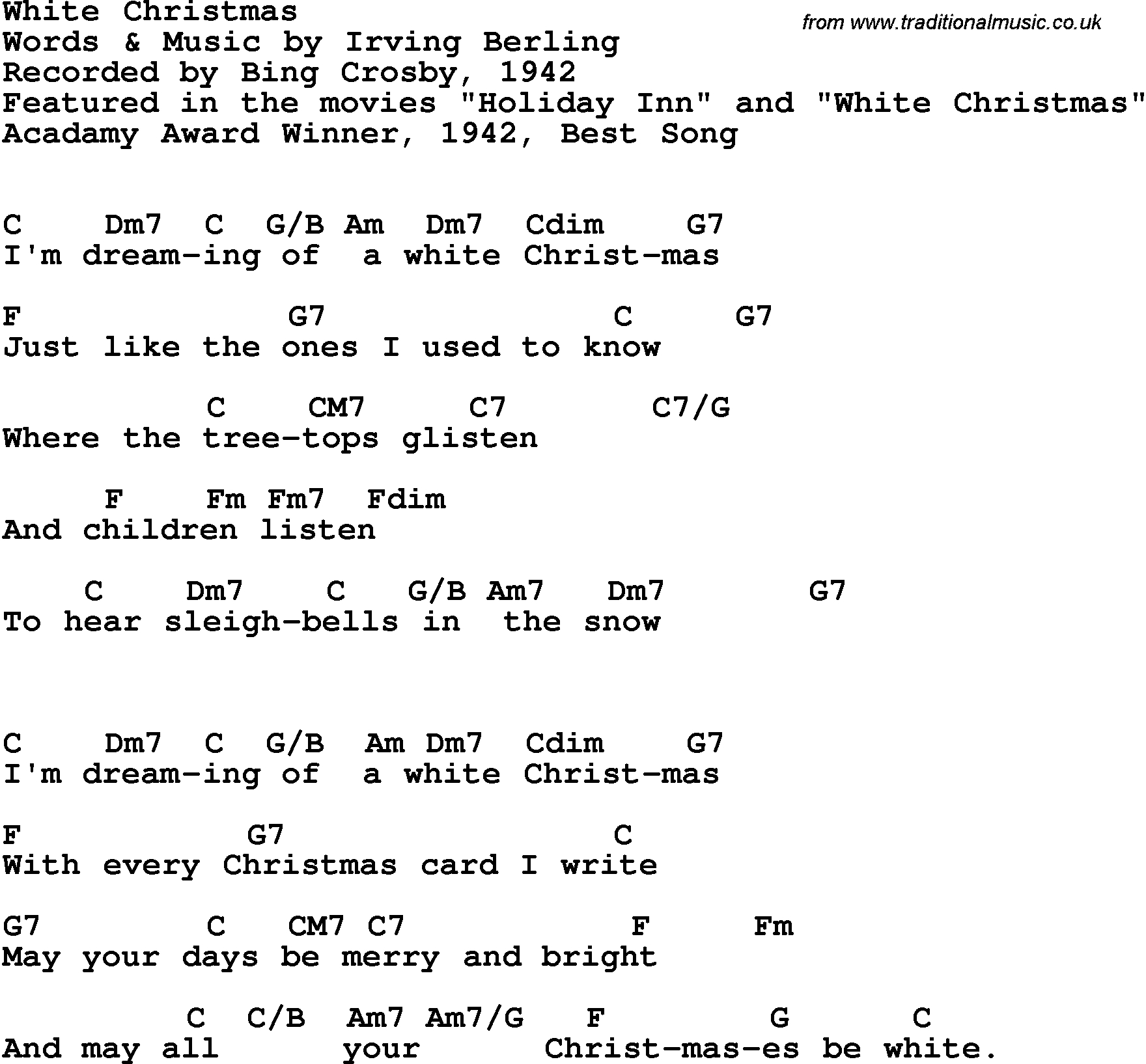 Have Yourself A Merry Little Christmas Chords White Christmas Chords 2015confession
