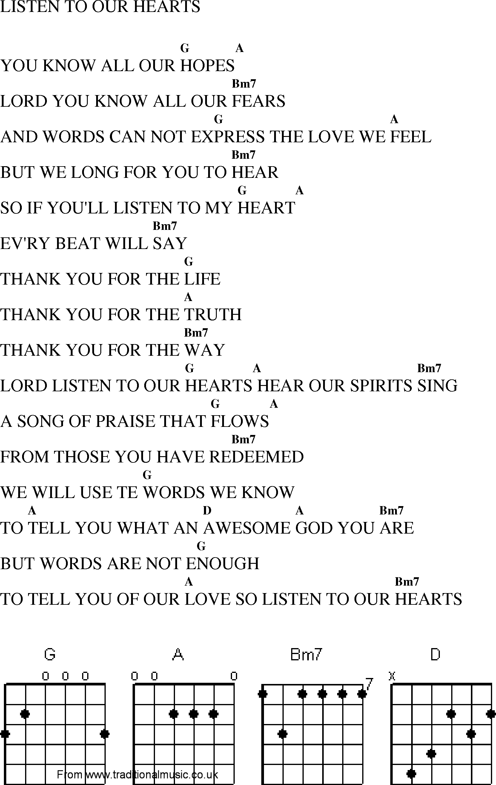 Heart Of Worship Chords Christian Gospel Worship Song Lyrics With Chords Listen To Our Hearts