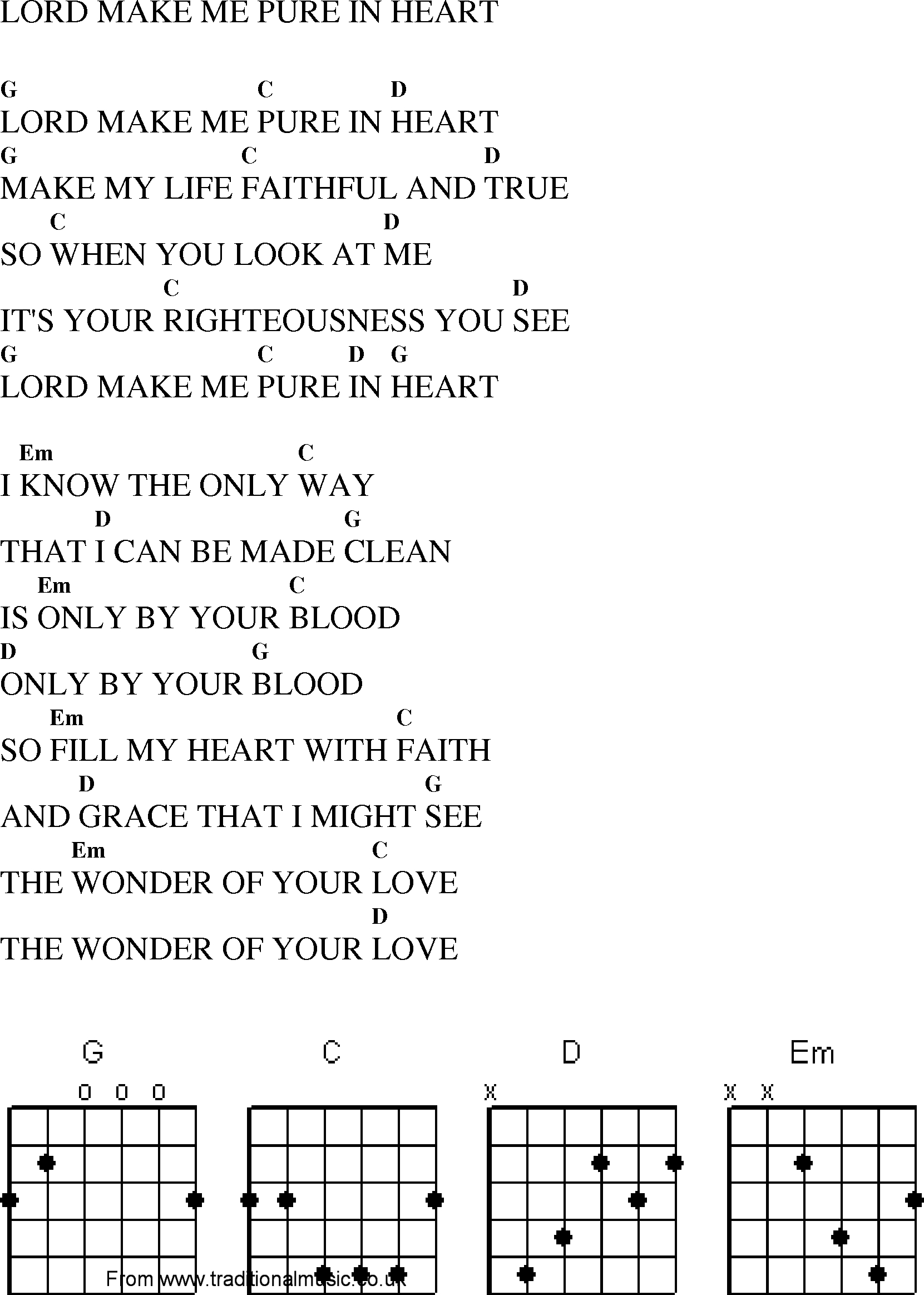 Heart Of Worship Chords Christian Gospel Worship Song Lyrics With Chords Lord Make Me Pure