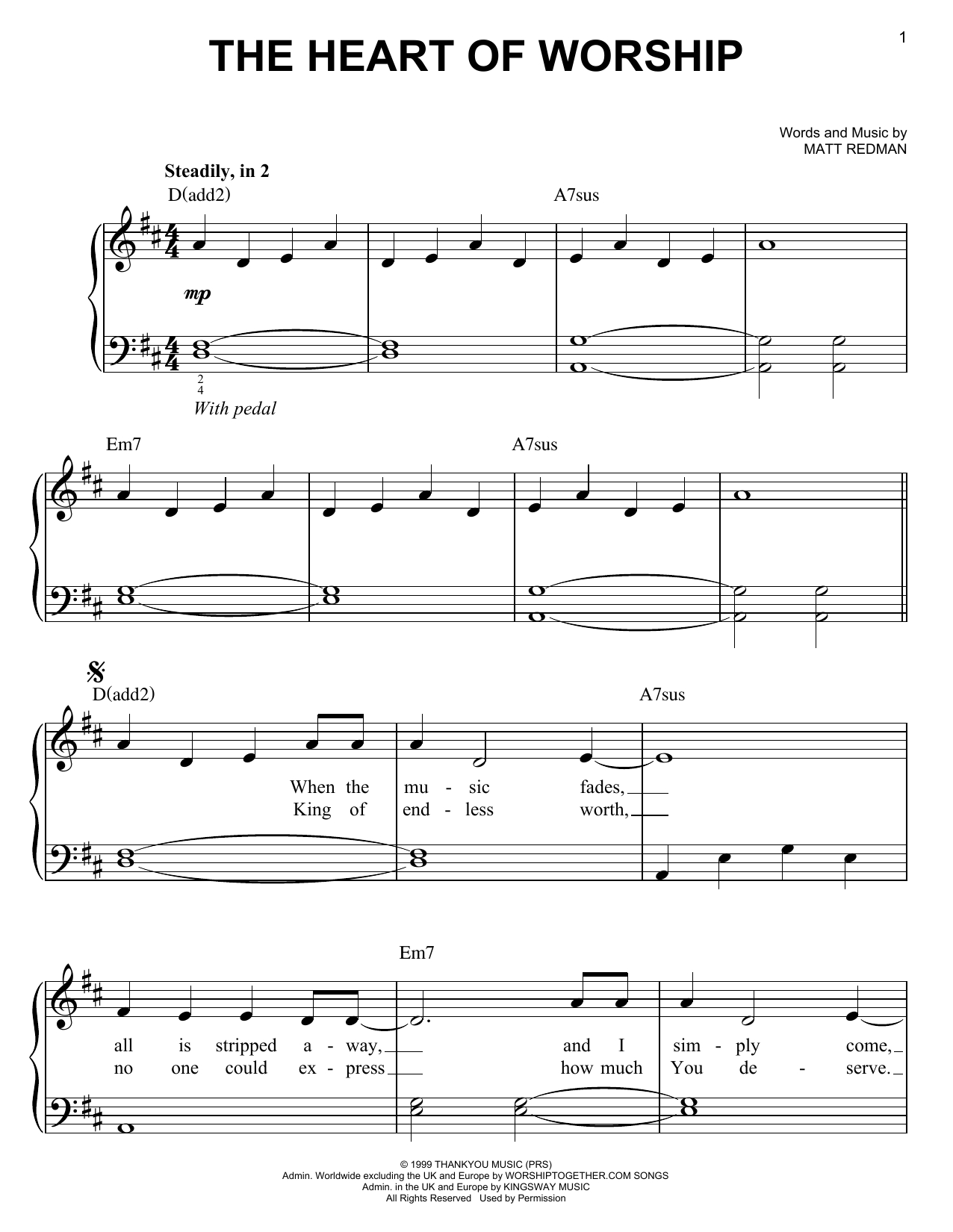 Heart Of Worship Chords Matt Redman The Heart Of Worship Sheet Music Notes Chords Download Printable Guitar Chordslyrics Sku 83981