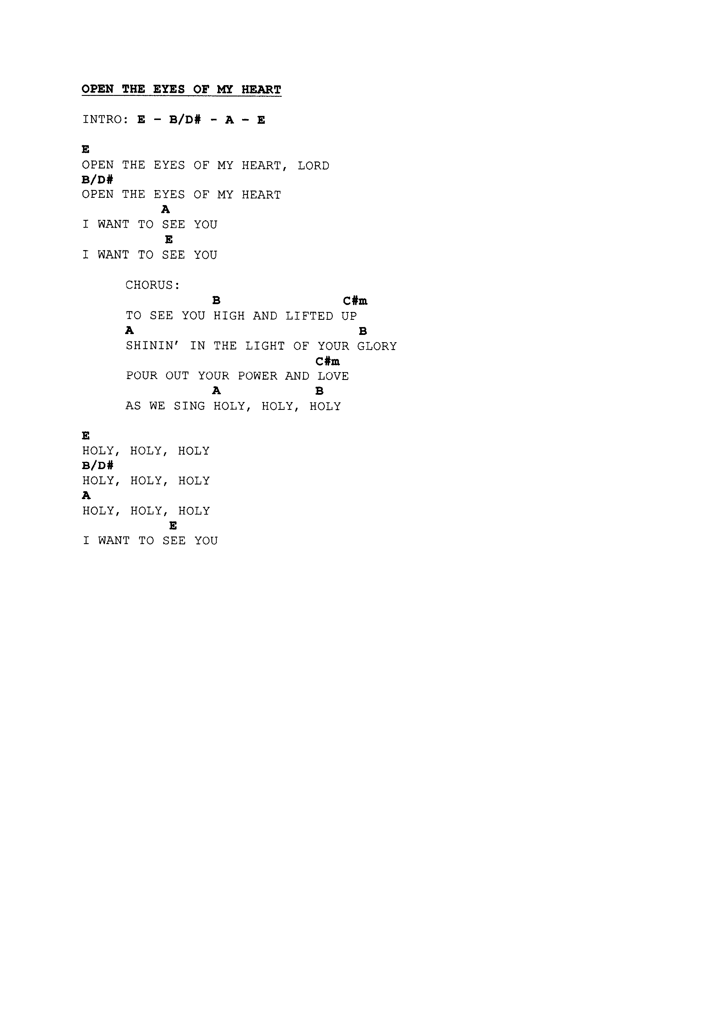 Heart Of Worship Chords Praise Worship Chords Page 11 The Idiot In Me