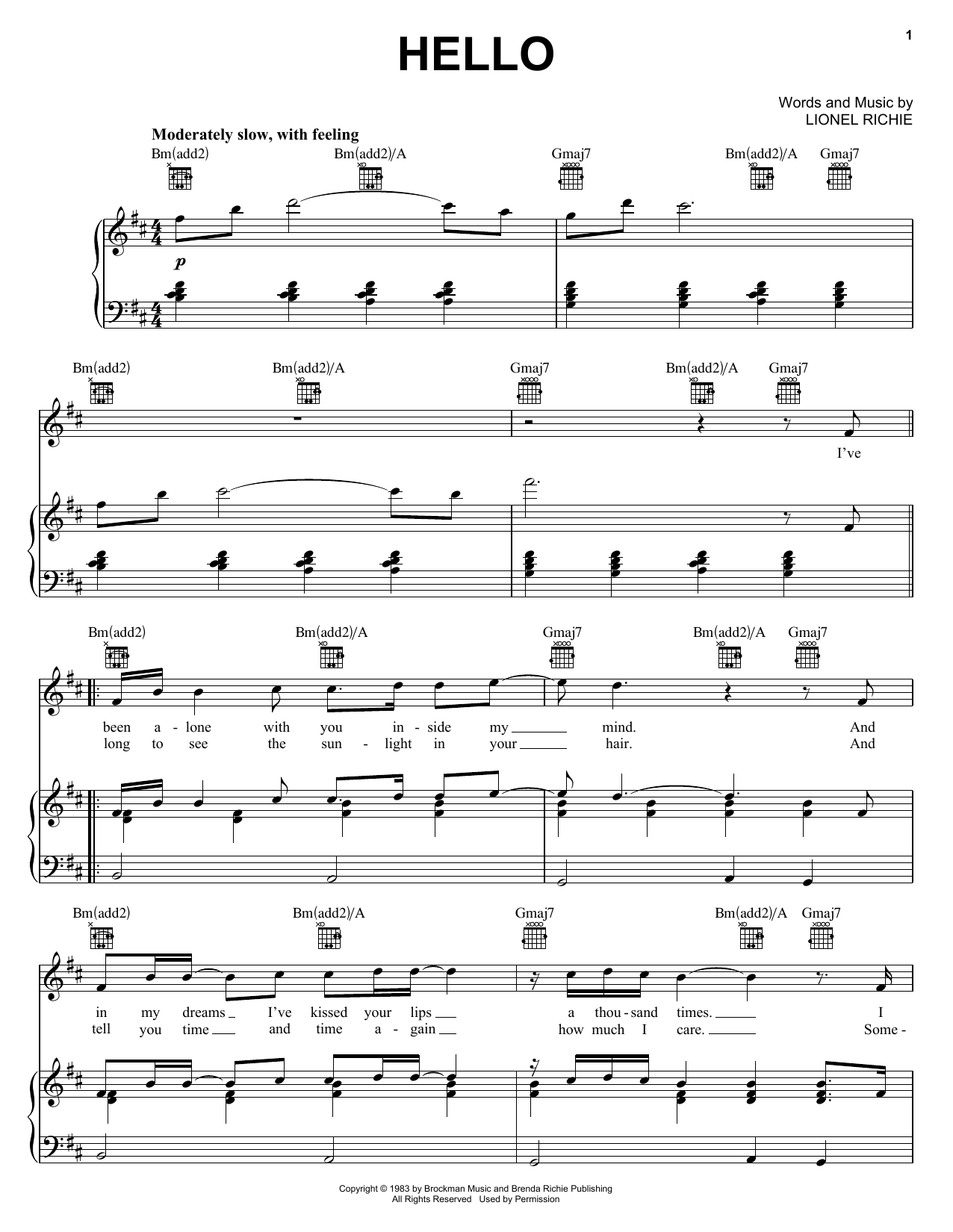 Hello Piano Chords Lionel Richie Hello Sheet Music Notes Chords Download Printable Piano Vocal Guitar Right Hand Melody Sku 30382