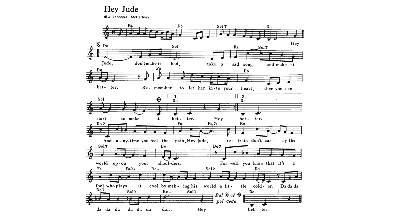 Hey Jude Chords Hey Jude Beatles Sheet Music Guitar Chords Lyrics