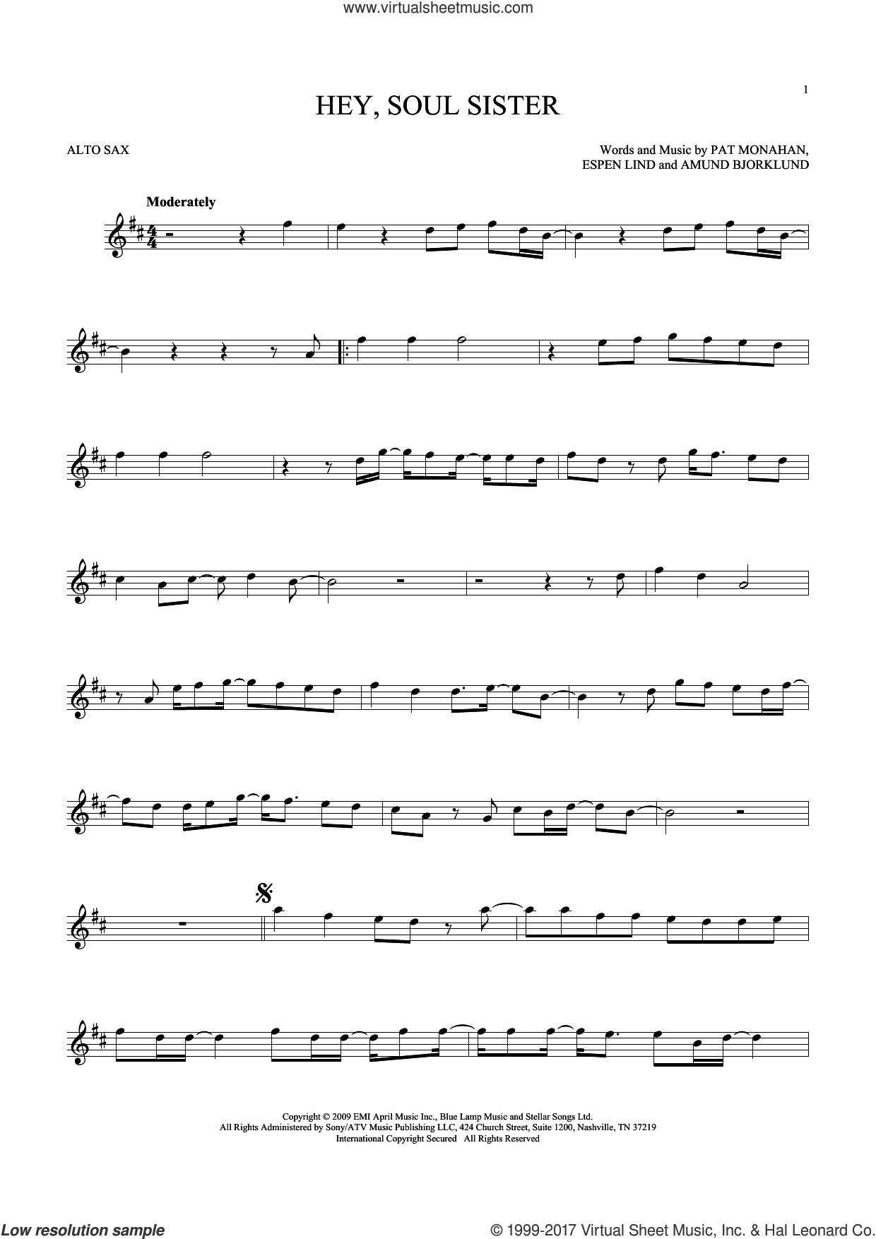 Hey Soul Sister Chords Train Hey Soul Sister Sheet Music For Alto Saxophone Solo
