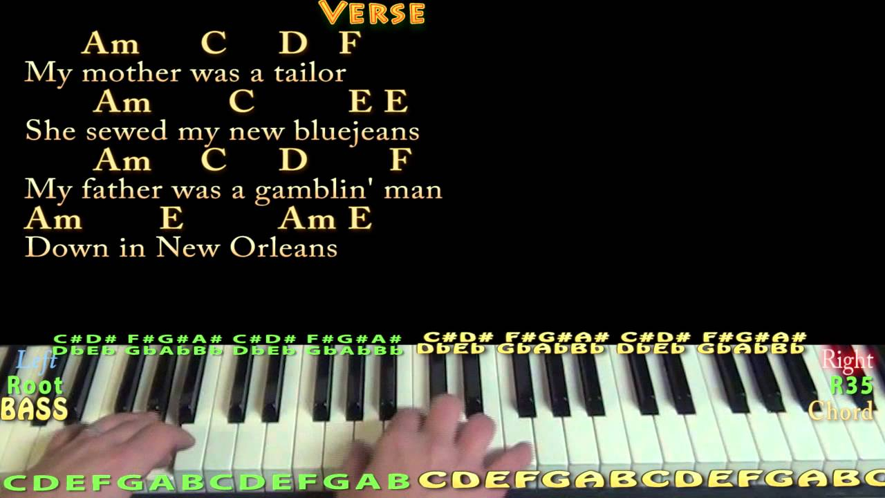 House Of The Rising Sun Chords House Of The Rising Sun Piano Cover With Chordslyrics
