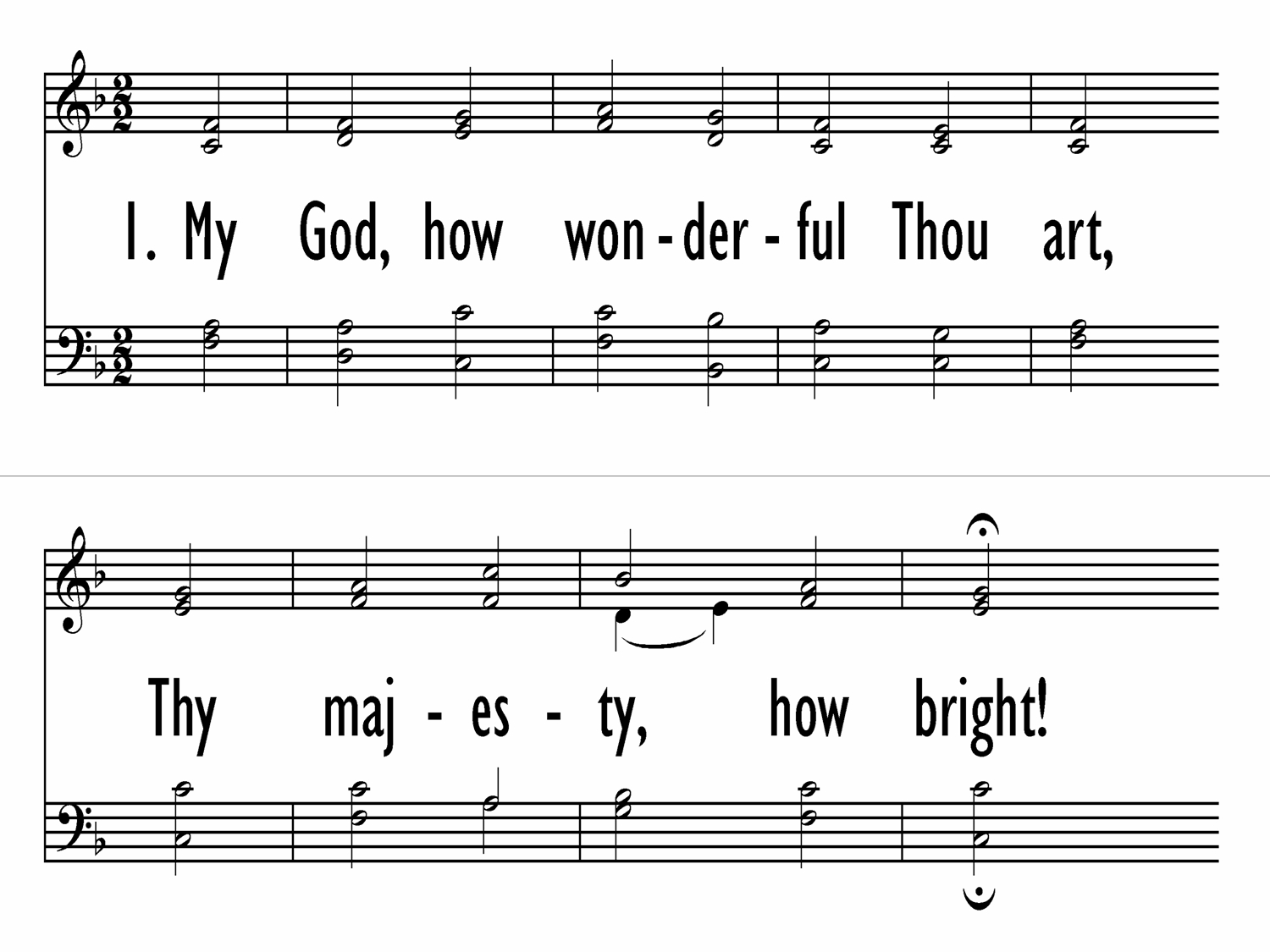 How Great Thou Art Chords My God How Wonderful Thou Art Hymnary